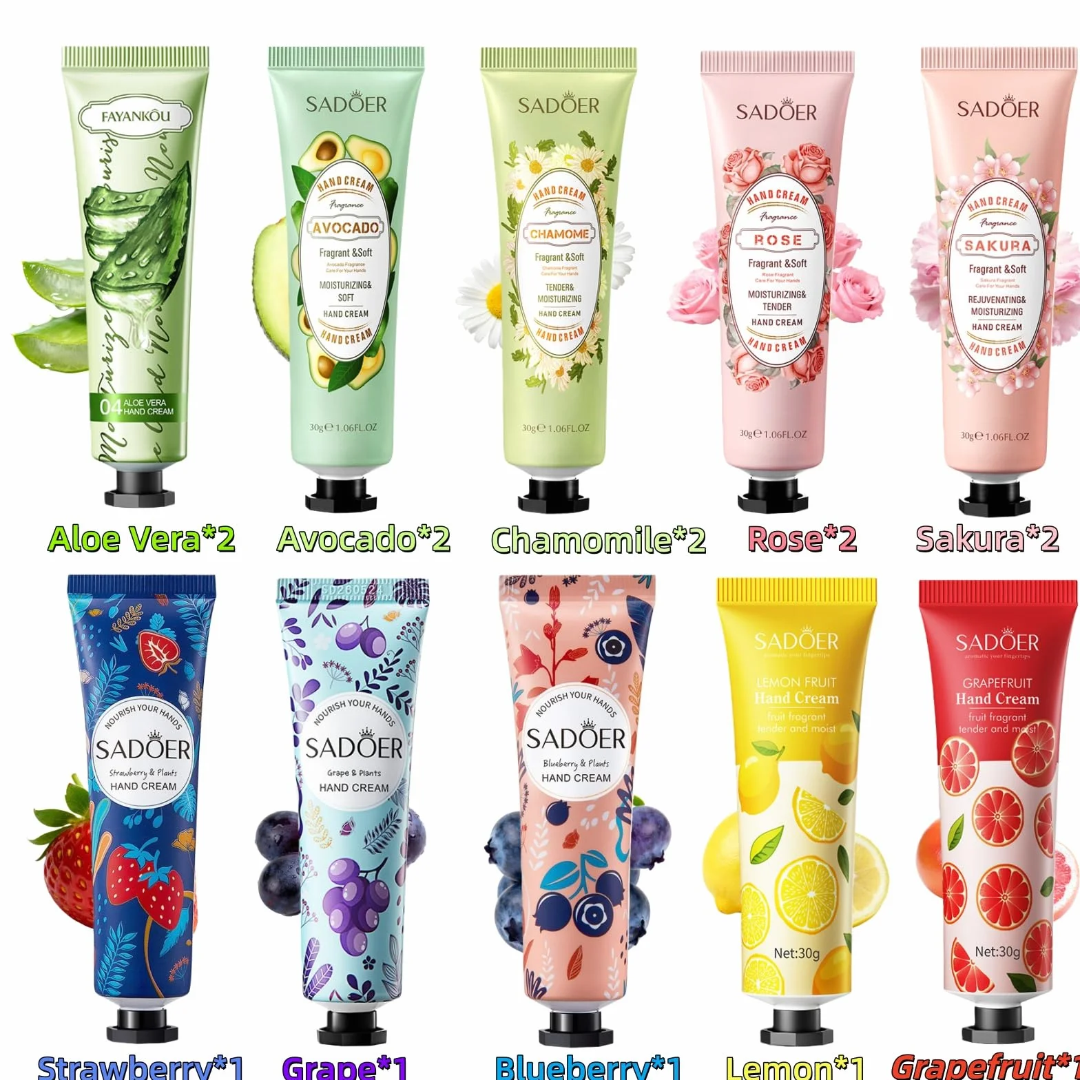 Luthando Zestaw Mini Krem do Rąk, Zestaw Prezentowy Mini Krem do Rąk, 15 x 30ml Krem Nawilżający dla Rąk i Stóp, Mała Kremka Pielęgnacyjna, Zestaw Prezentowy dla Kobiet, Mężczyzn, na Urodziny