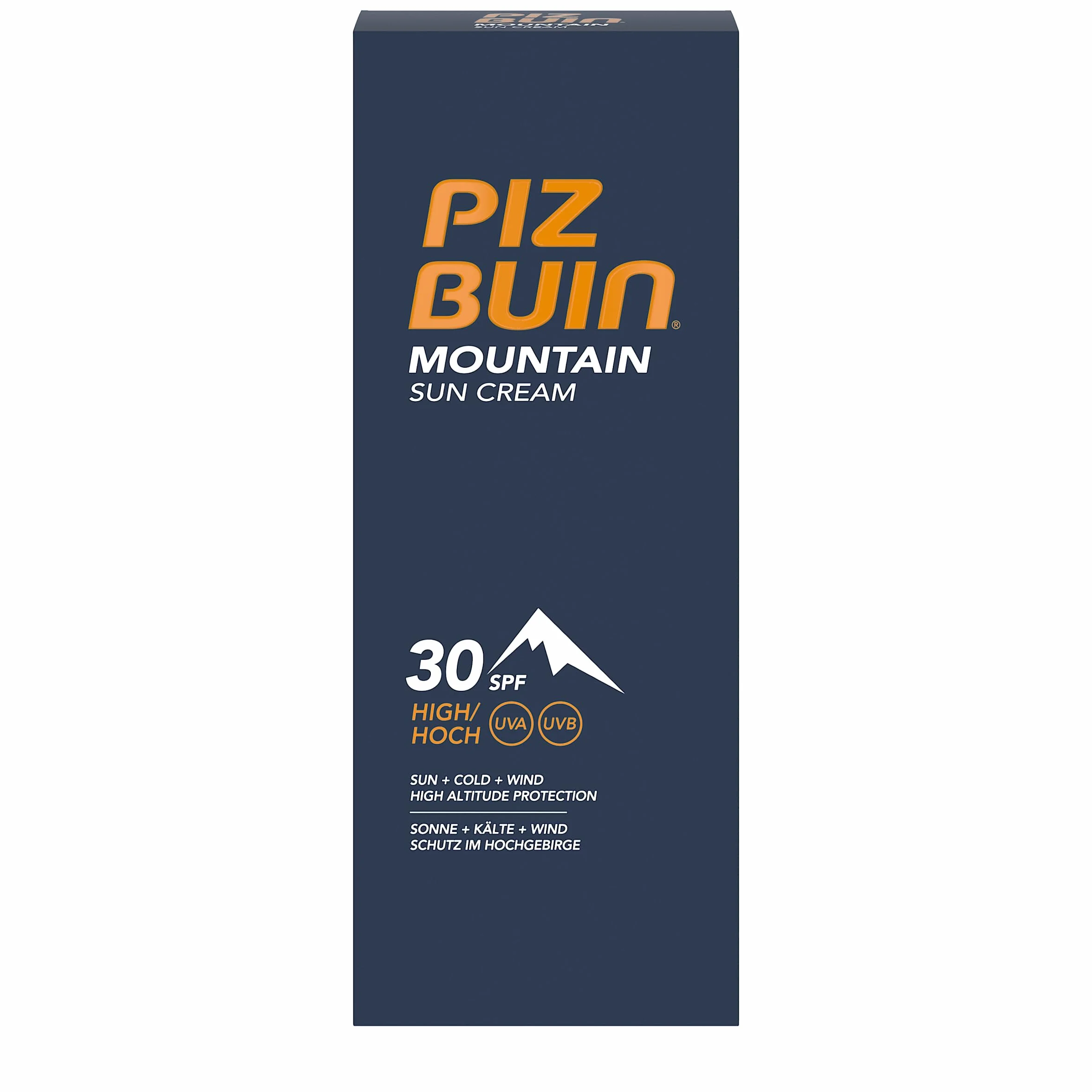 Piz Buin Mountain Sun Cream, krem przeciwsłoneczny, ochrona przed słońcem do sportów zimowych, wysoka ochrona przed poparzeniami słonecznymi, zimnem i wiatrem, SPF 30, 50 ml