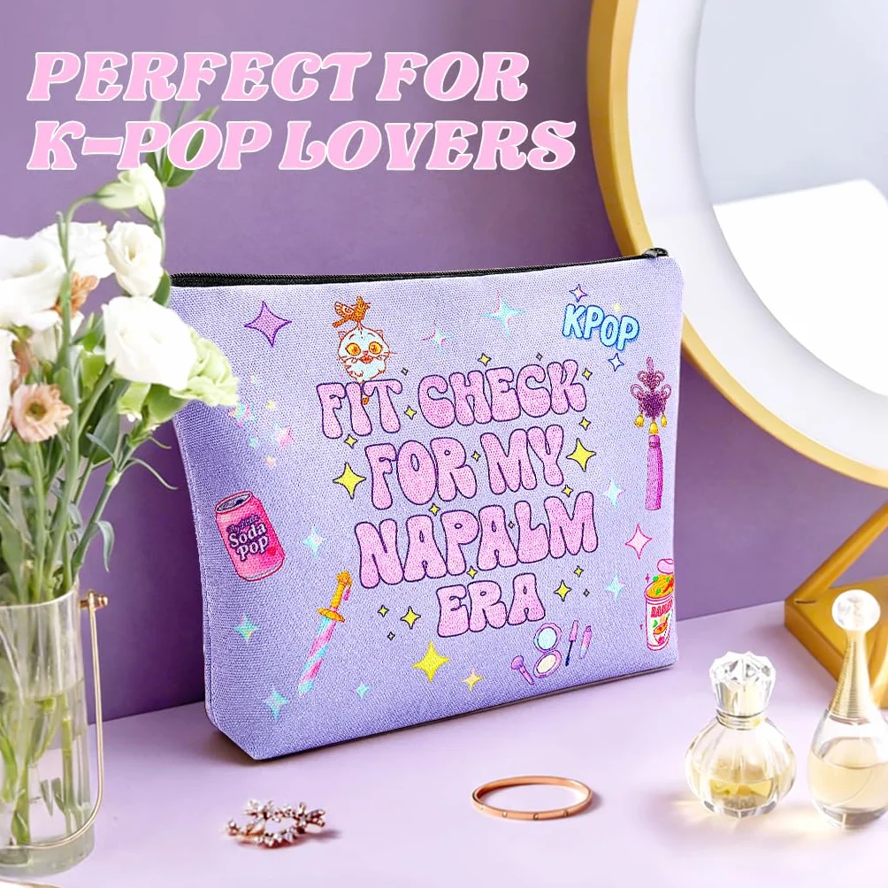 WALLFID Inspirowana kosmetyczka Kpop Hunter w stylu K-pop o nowoczesnym designie, wielofunkcyjny organizer podróżny dla kobiet i dziewcząt, idealny do codziennego użytku i podróży