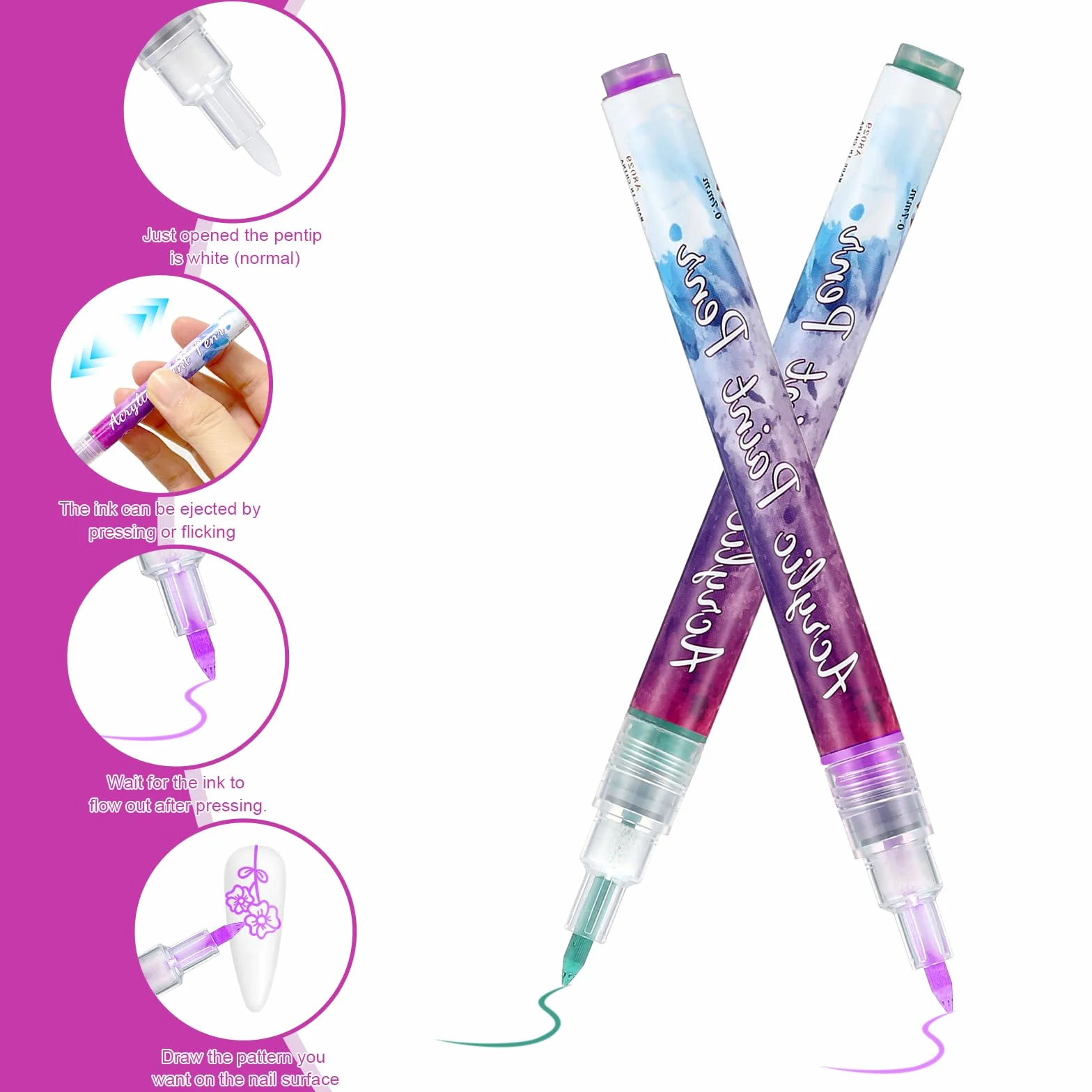 12 kolorów Nail Art Pen 3D zestaw pisaków artystycznych, piękno, biżuteria, narzędzia do manicure, graffiti, kropkowanie, rysowanie, malowanie, konturowanie, pisak do malowania paznokci, DIY, graffiti