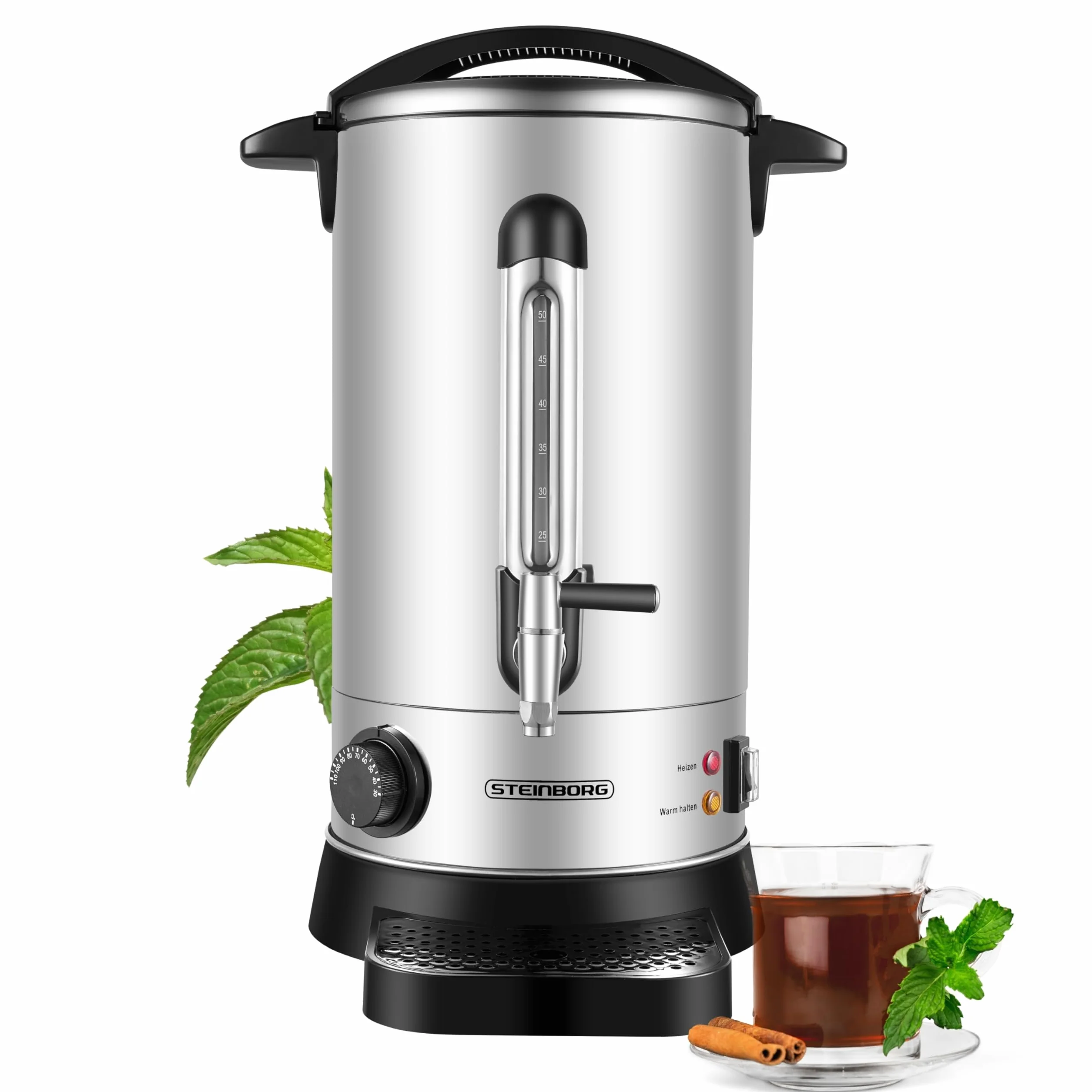 Dozownik gorącej wody, 10 l, czajnik do herbaty, dozownik gorących napojów, podgrzewacz wody, podgrzewacz wody, grzane wino 10 l, termopot, bojler na gorącą wodę 30-110°C
