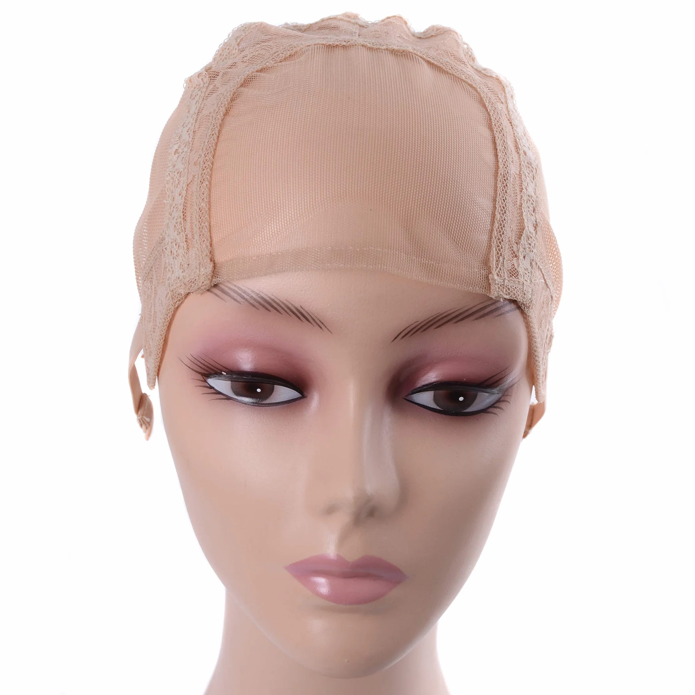 4"X4" U część szwajcarska koronka peruka czapka do robienia peruk z regulowanymi paskami siatka peruka czapka (blond M 54 cm)