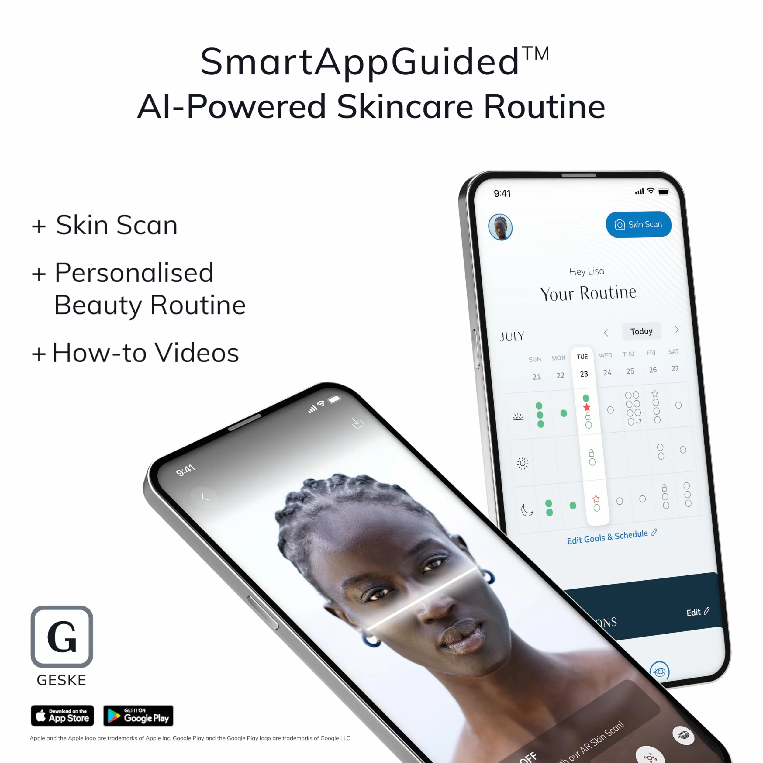 GESKE | Szczoteczka do twarzy SmartAppGuided™ 4 w 1 | Szczoteczka do oczyszczania twarzy z rączką | Miękka silikonowa szczoteczka | profesjonalne oczyszczanie twarzy | Oczyszczanie skóry