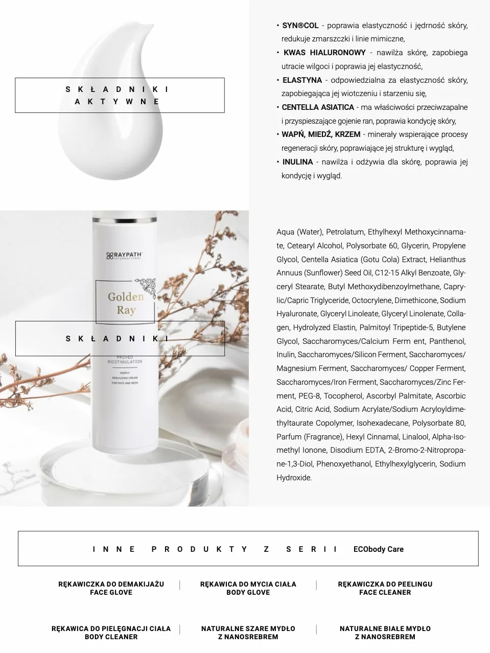 Prestige Cosmetics Plus zestaw – luksusowa, ekologiczna kolekcja do pielęgnacji skóry z rękawicami do twarzy, Face Glove, Face Cleaner, Body Cleaner, GoldenR