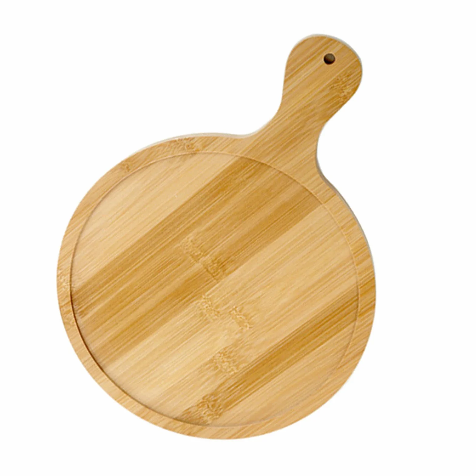 Shanrya Okrągły talerz do serwowania pizzy, solidna drewniana taca do serwowania pizzy do restauracji (15 cm do pizzy 12,7 cm)