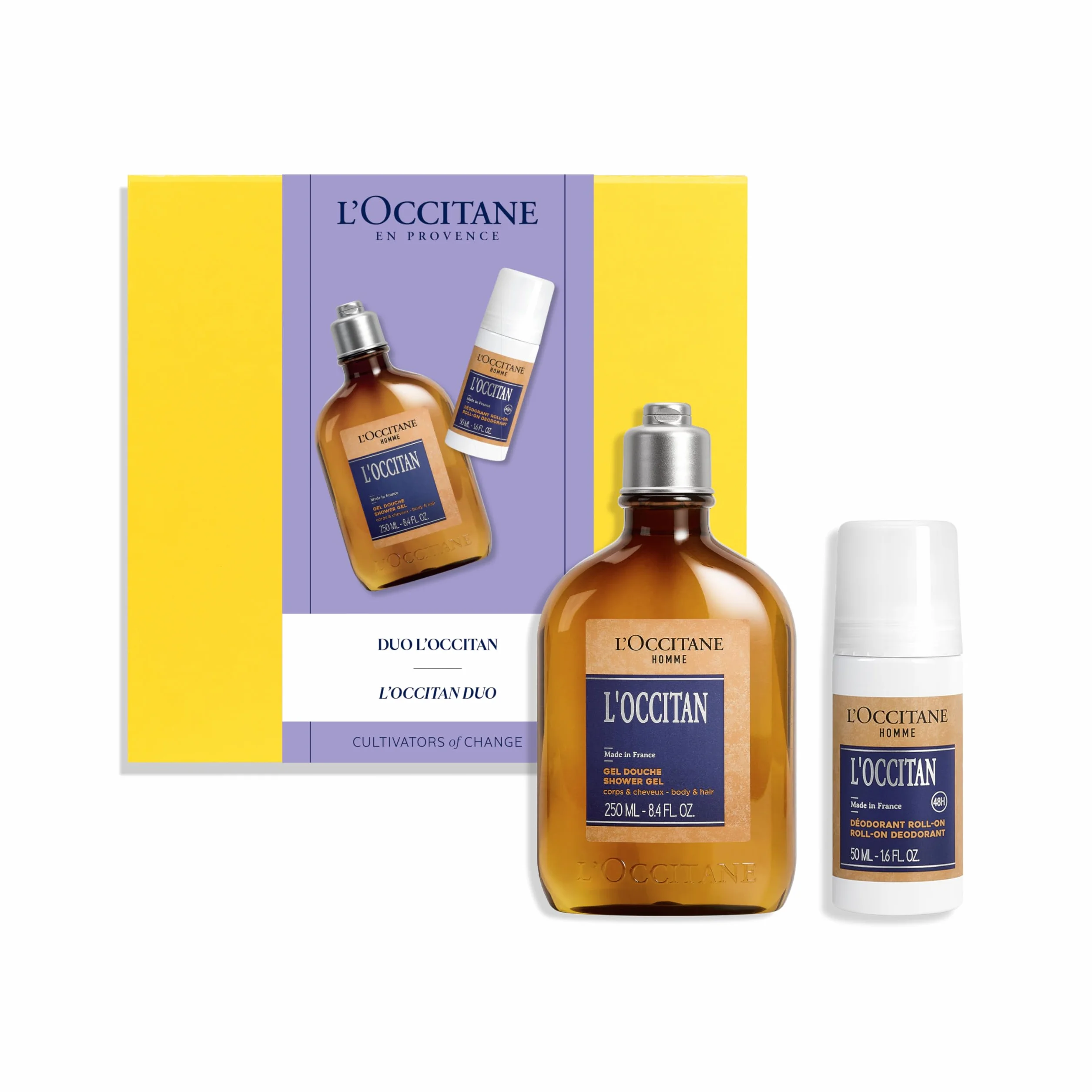 L'OCCITANE - Zestaw L'Occitan dla mężczyzn - żel pod prysznic do ciała i włosów oraz dezodorant w kulce - wyprodukowano we Francji