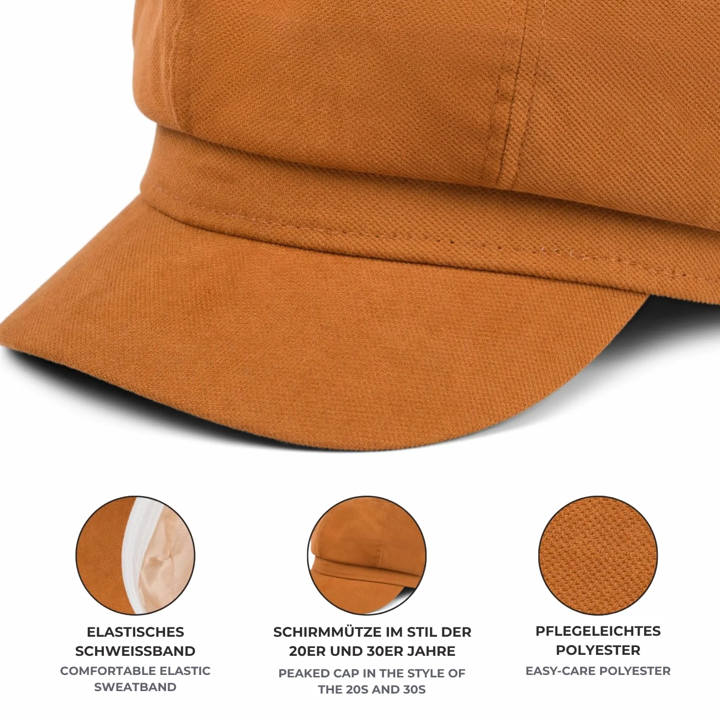 styleBREAKER Damska czapka balonowa z miękkiego materiału, czapka z daszkiem w stylu vintage, Bakerboy 04023086