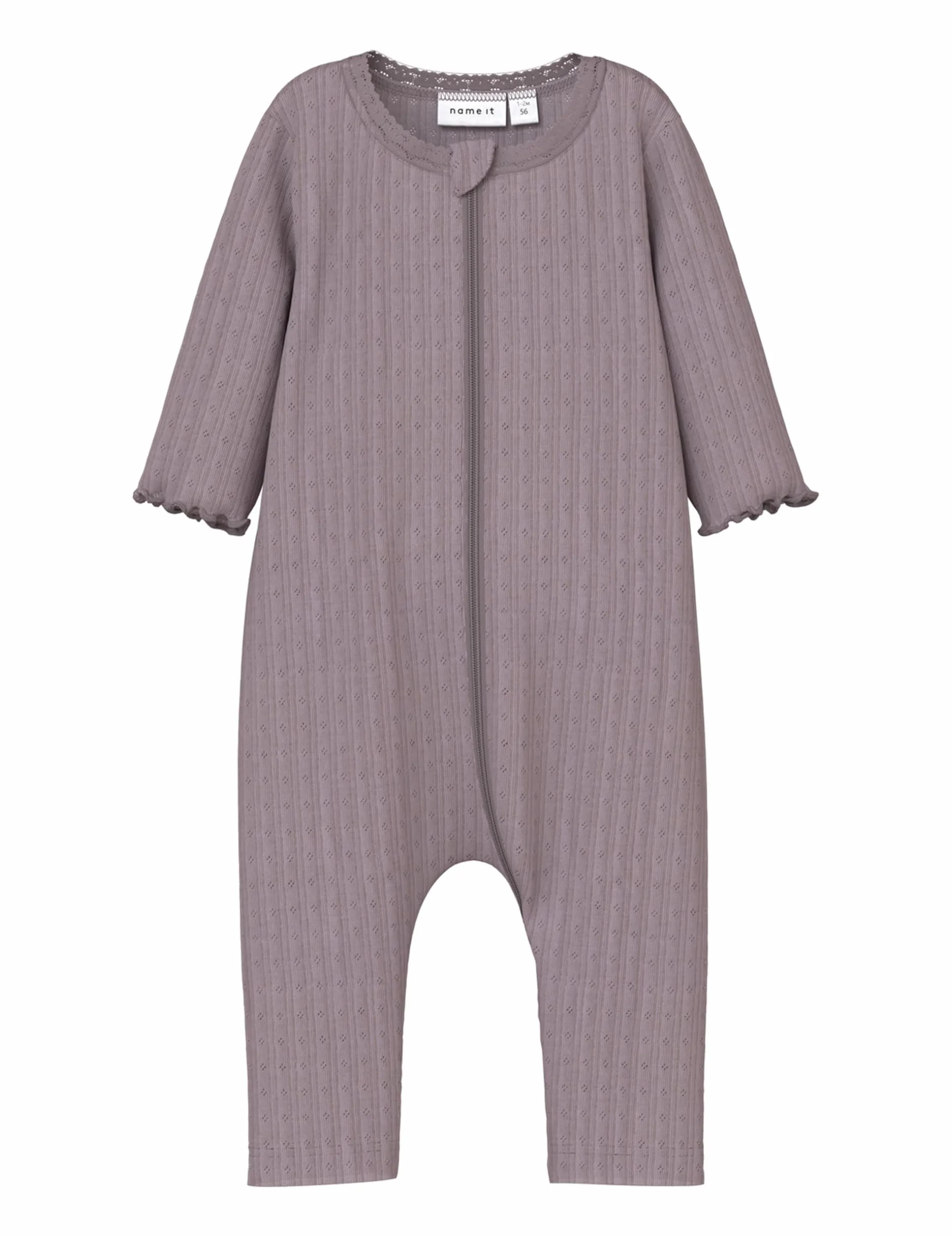 NAME IT śpioszki Niemowlęta - dziewczynki Nbfwossa Wool/Silk Rib Nightsuit