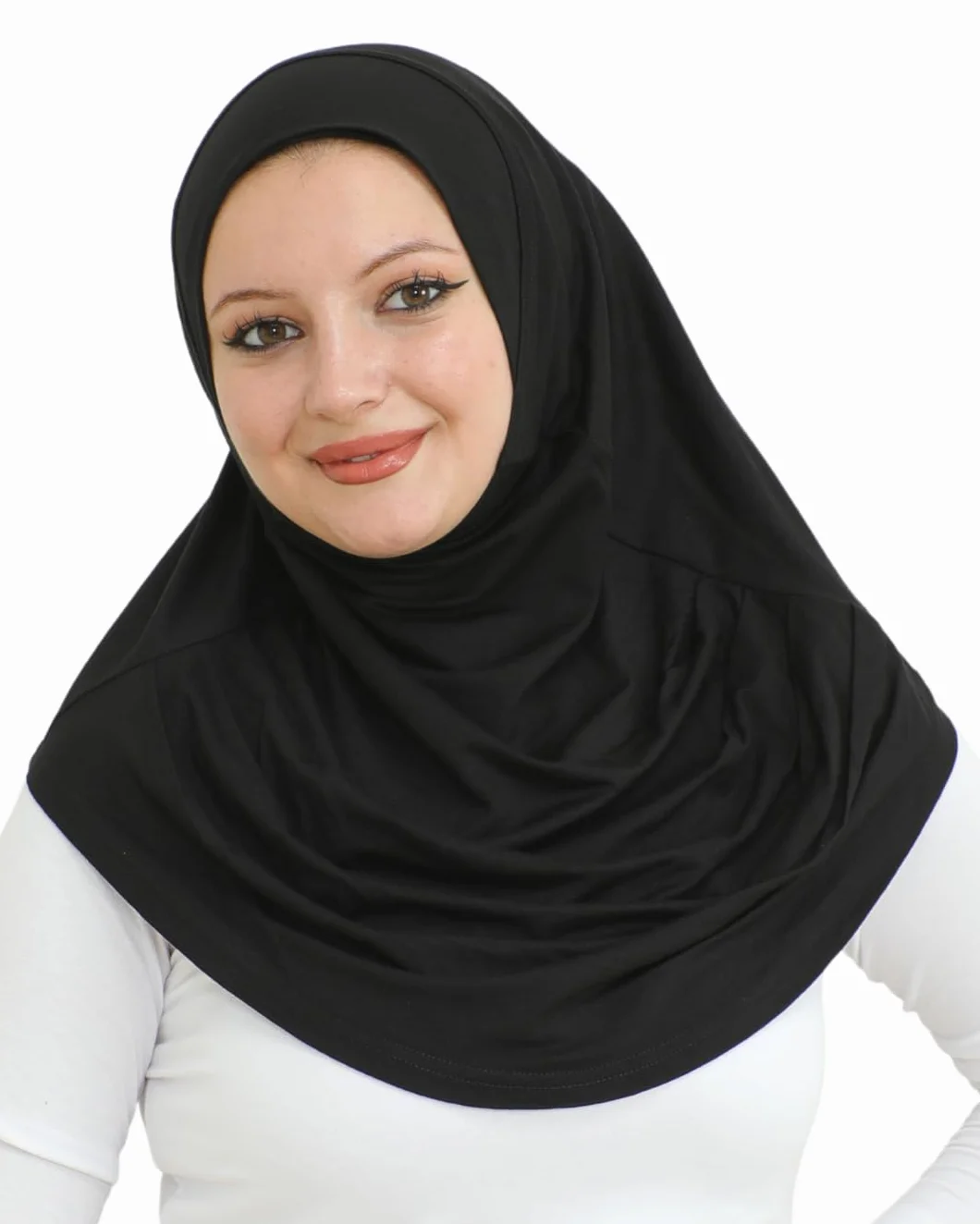 Prien Zwykły gotowy do noszenia hidżab dla kobiet, muzułmańskie turbany, miękki szalik z dżerseju, ubrania islamskie, długie hidżaby, Abaya, Czarny, Standard