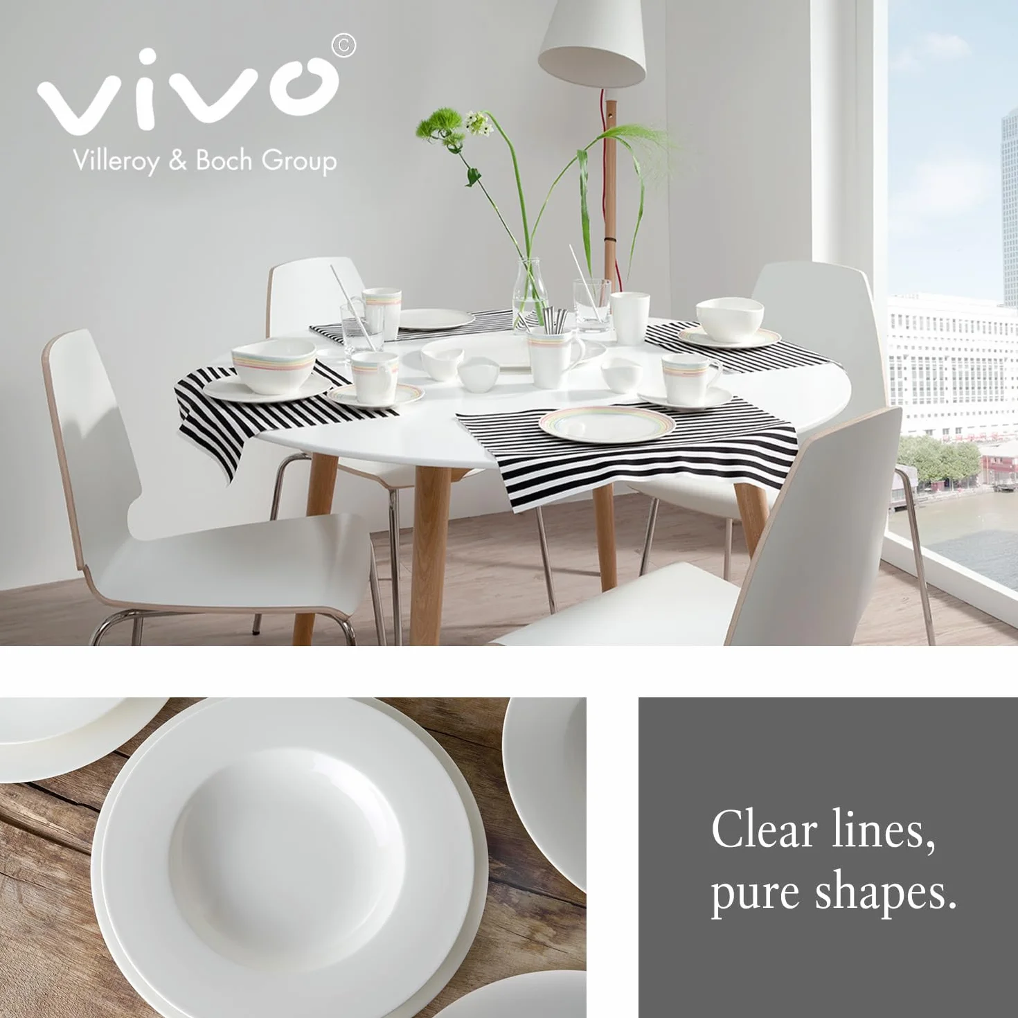 vivo by Villeroy & Boch – Voice Basic komplet sztućców, 30-cz., dla 6 osób, stal nierdzewna, odporne na korozję, można myć w zmywarce
