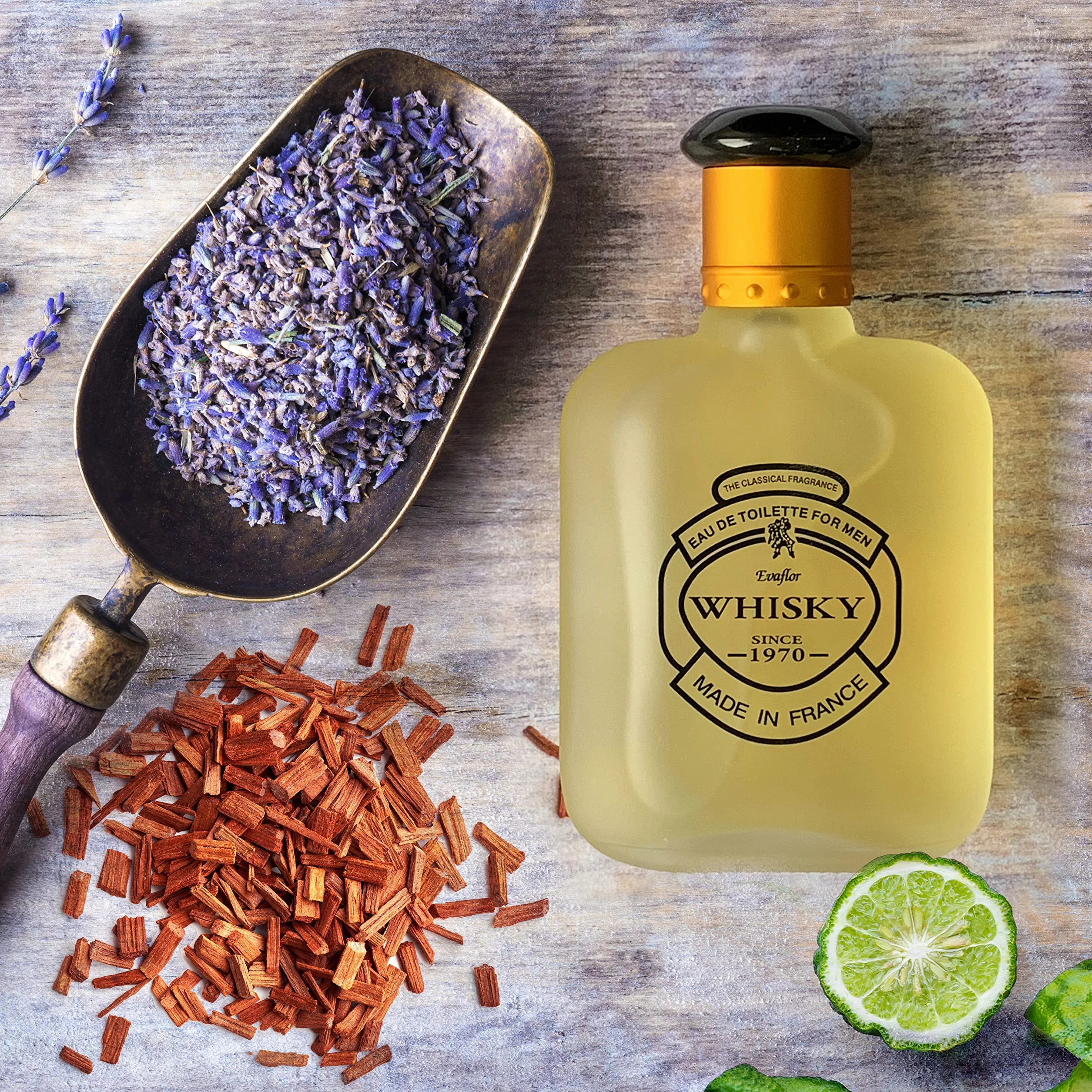 WHISKY For Men • Zestaw Woda toaletowa 100 ml + Dezodorant 150 ml • Spray • Perfumy męskie • Zestaw prezentowy • EVAFLORPARIS