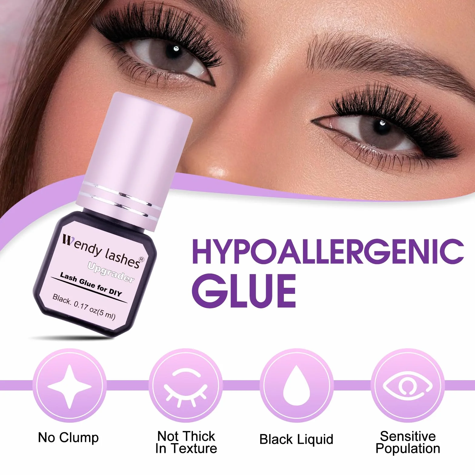 Wendy Lashes Bond Mocny wodoodporny klej do przedłużania rzęs 5 ml