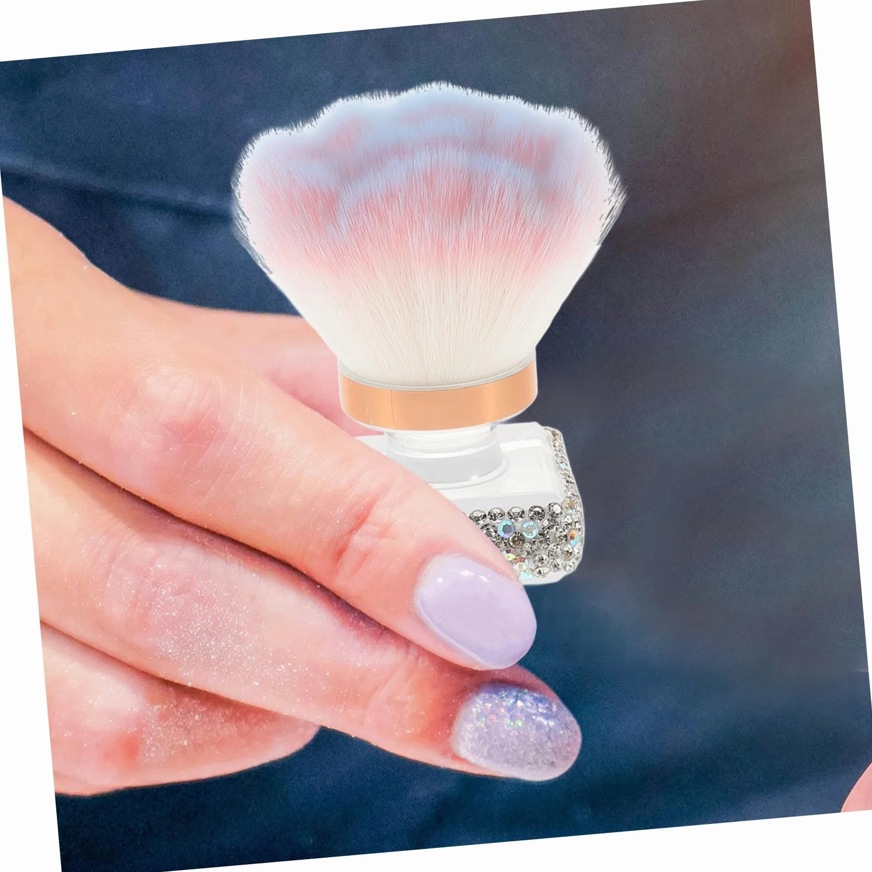 FRCOLOR Powder Remover Brush Flower Shape Nail Dusting Brush Soft Synthetic Bristles Manicure Pedicure Tool