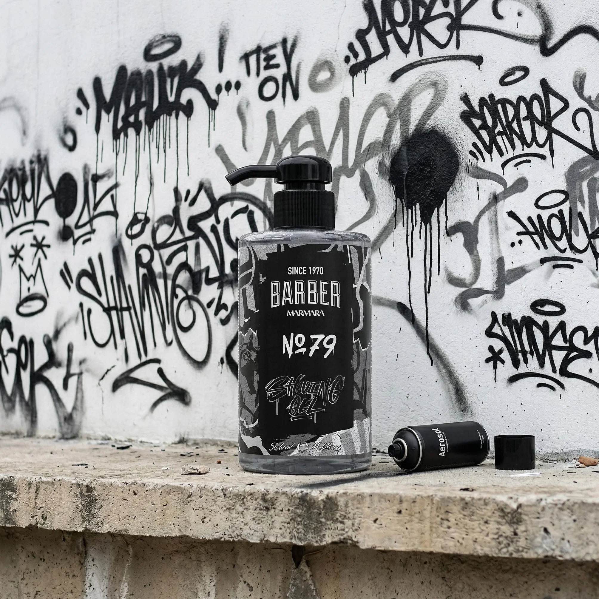 Barber Marmara Żel do golenia nr 79 dla mężczyzn, przezroczysty, bez piany, z pompką, profesjonalna jakość tureckiego barbera, 500ml. Idealny do konturów brody i precyzyjnego golenia.