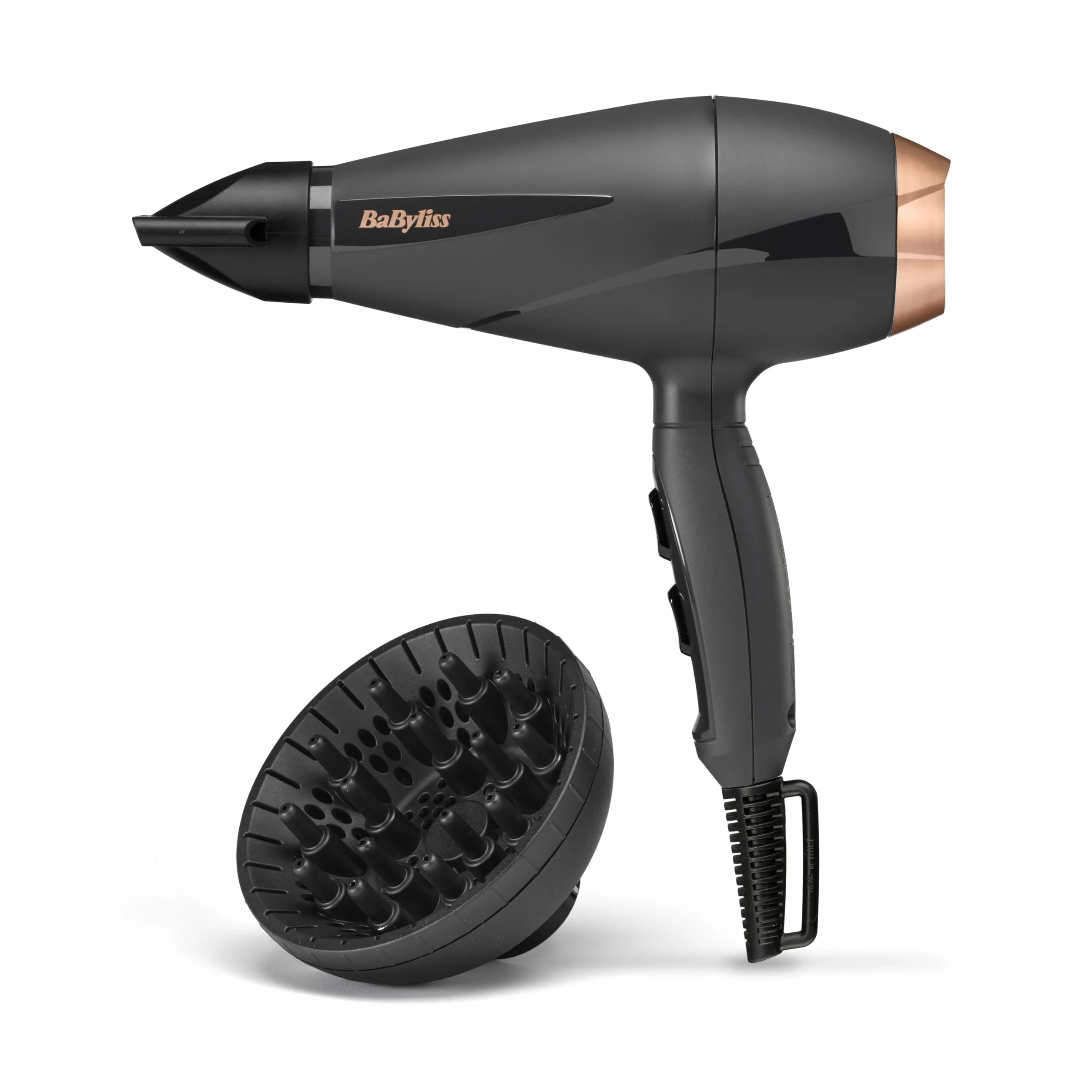 Suszarka BaByliss Smooth Pro - suszarka do włosów o mocy 2100 W, wyprodukowana we Włoszech, jonizacja zapobiegająca puszeniu się włosów, 3 ustawienia temperatury i 2 prędkości, kolor czarny, 6709DE