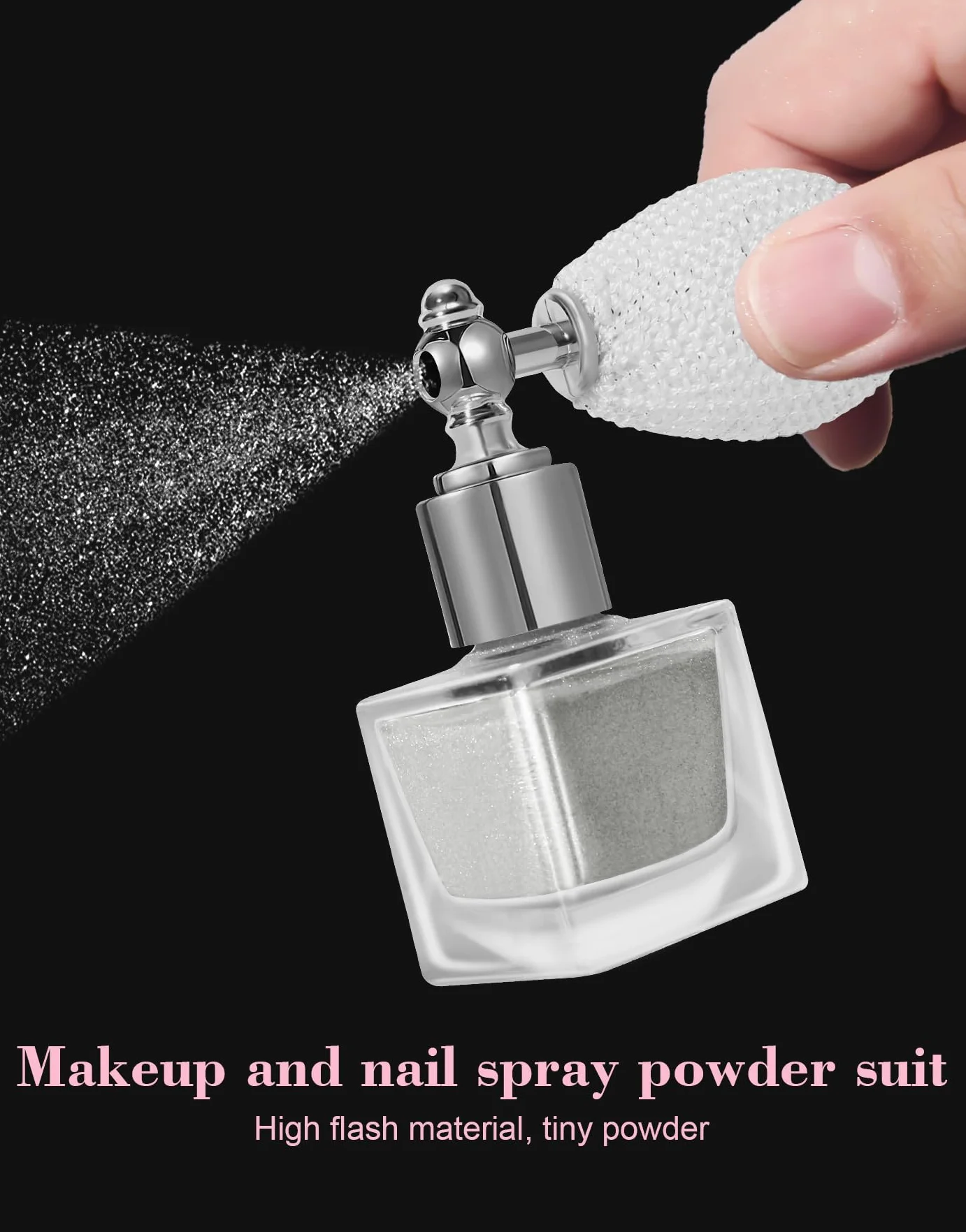 Glitter Spray, brokatowy spray do twarzy i ciała, błyszczący lakier do włosów, puder do makijażu, rozświetlacz, puder brokatowy w sprayu, na Boże Narodzenie, imprezę rave (perłowo-biały)