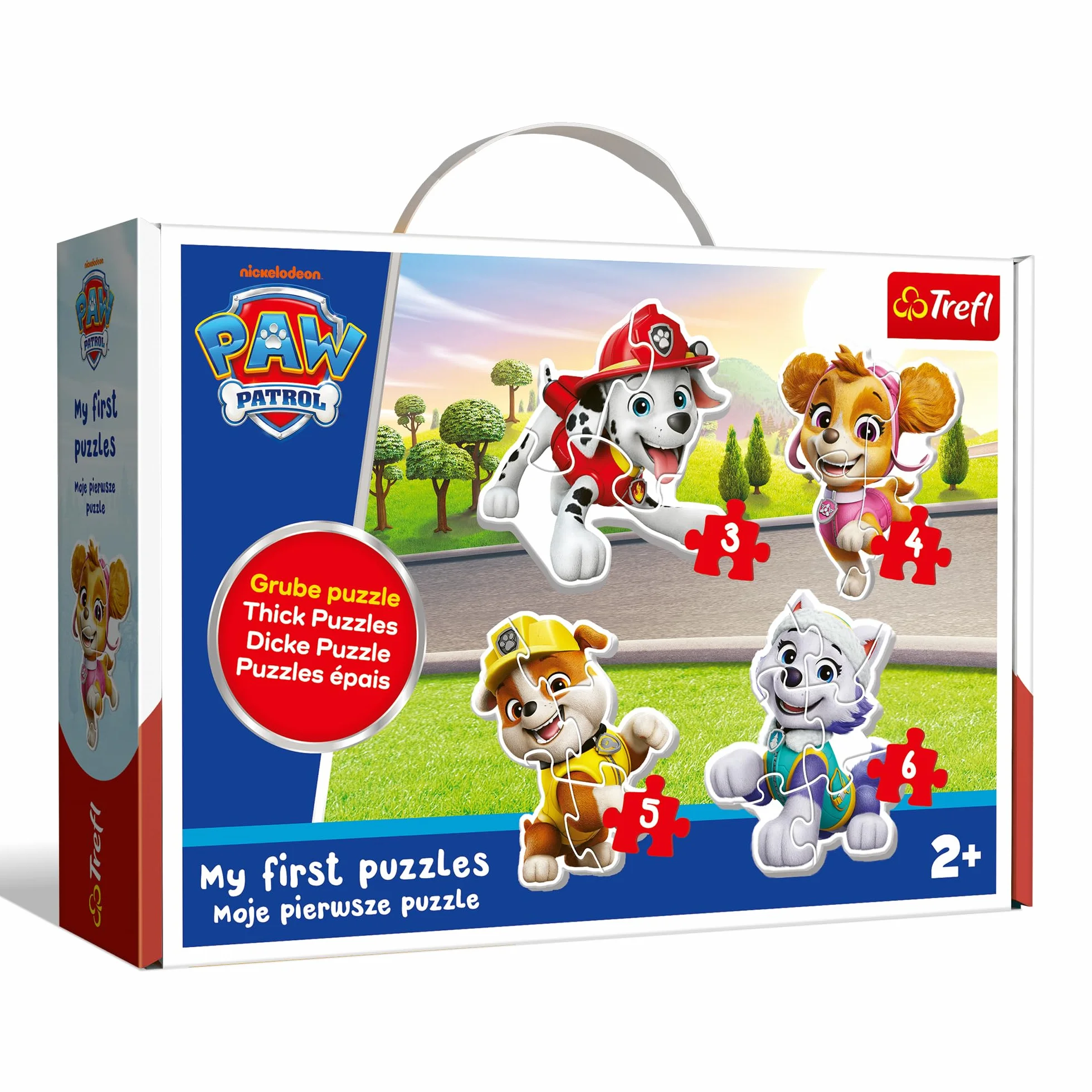 Trefl - Paw Patrol, Kochane pieski - 4 Duże Układanki Kształtowe dla Najmłodszych, od 3 do 6 Elementów, dla Dzieci od 2 lat