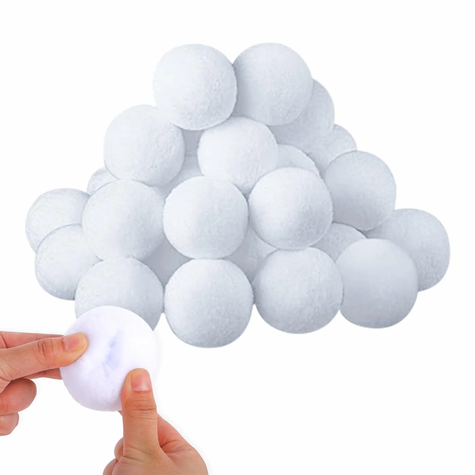 Gukasxi 30 sztuk sztucznych śnieżek 6 cm dla dzieci do użytku wewnątrz i na Boże Narodzenie, białe śnieżki do majsterkowania, miękkie, pluszowe, na zimę, dekoracja bożonarodzeniowa
