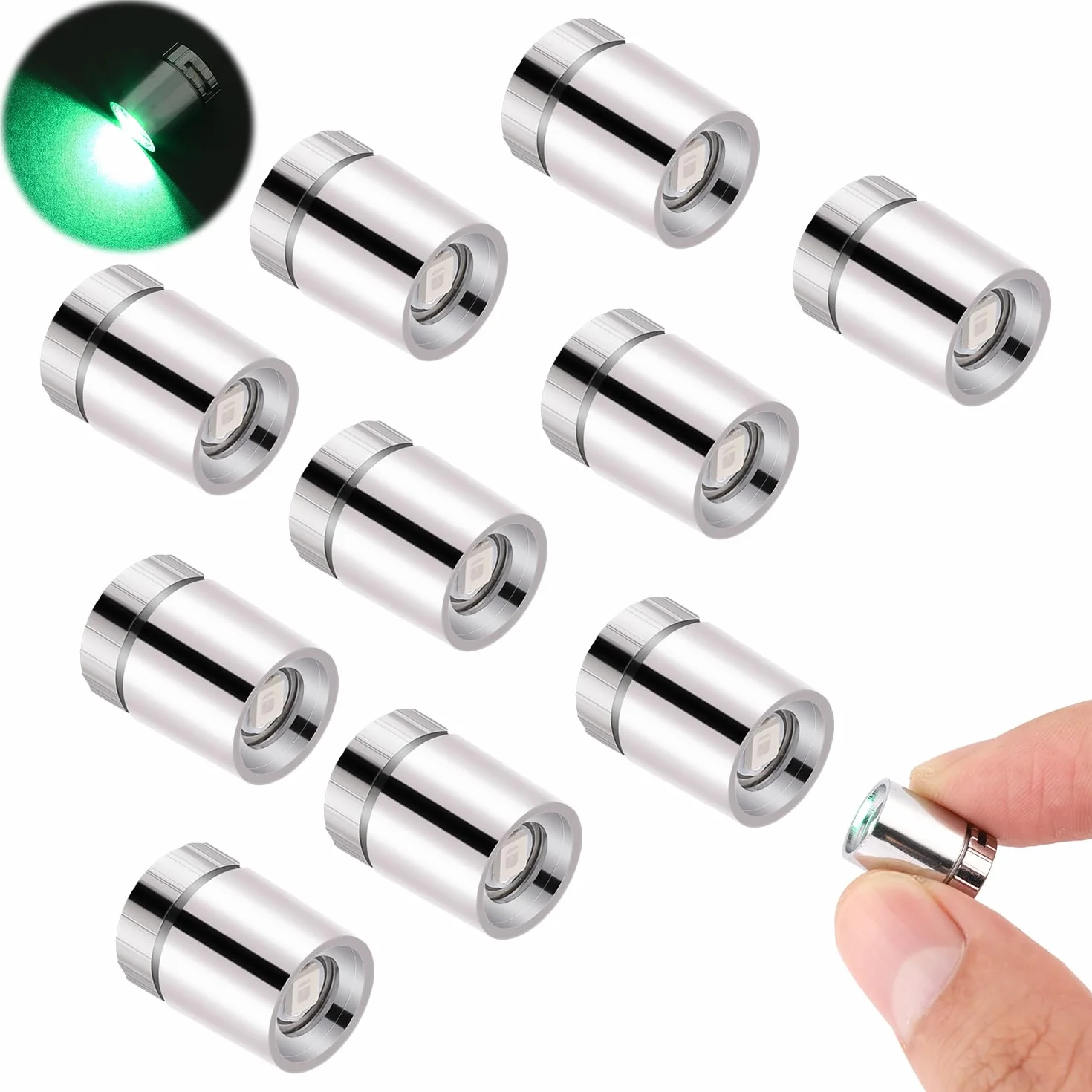 10 Szt. Mini Lampki LED, Mini Diody LED do Domku dla Lalek Plastikowe Mini Lampki Elektryczne na Przyjecia Rzemioslo Dekoracyjne Akcesoria do Domku dla Lalek (Zielone Swiatlo)