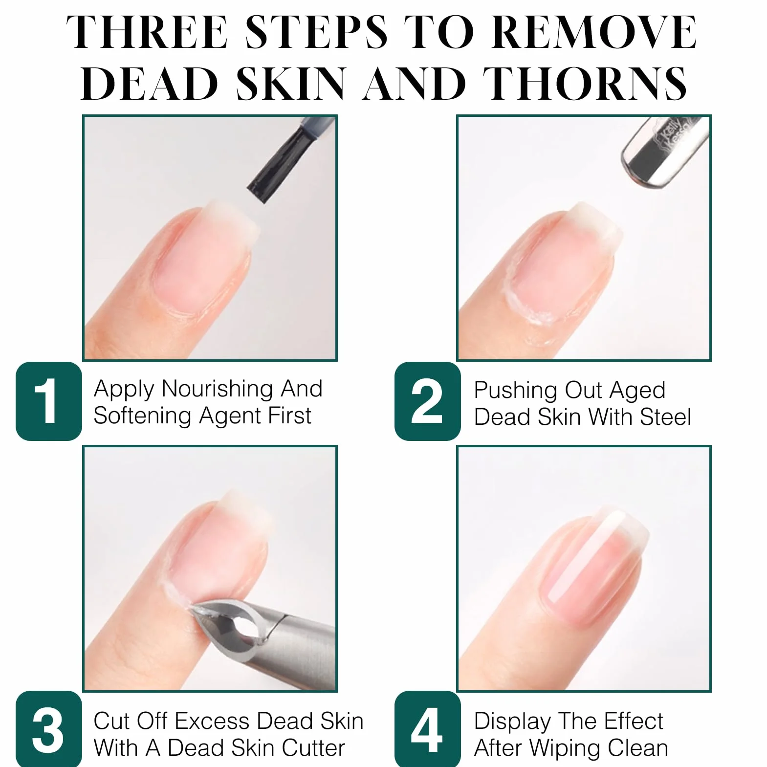 Cięcie Cuticules, Profesjonalne Cuticules ze stali nierdzewnej, czarny, z antypoślizgowym uchwytem i sprężyną do manicure, pedicure, precyzyjne narzędzie do usuwania naskórka, martwa skóra