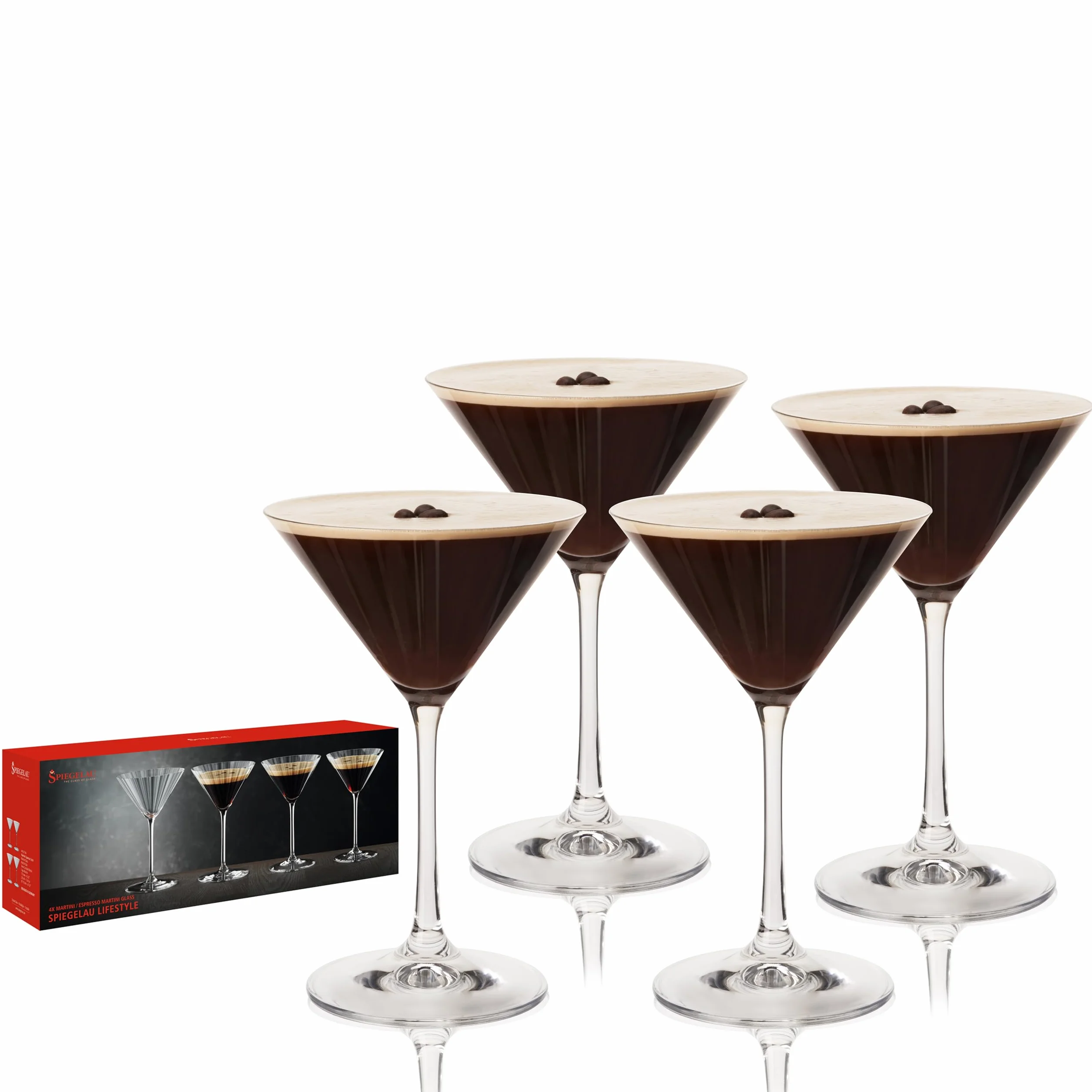 Spiegelau 4-częściowy zestaw kieliszków do martini, szklanki koktajlowe, szkło kryształowe, 220 ml, Lifestyle, 4450194