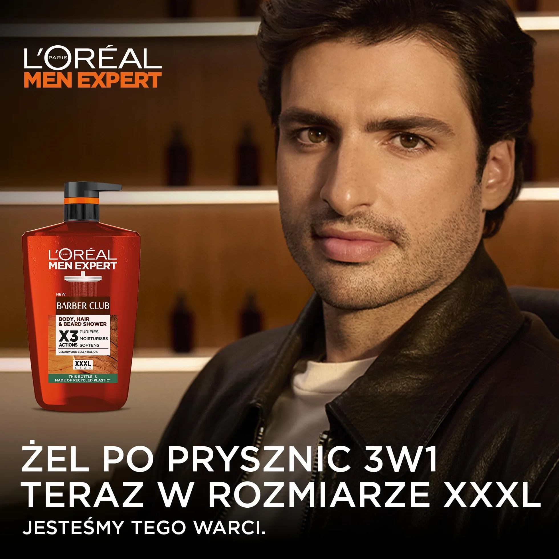 L'Oréal Paris Men Expert Barber Club 5w1 żel pod prysznic do mycia ciała, włosów i brody, 1L