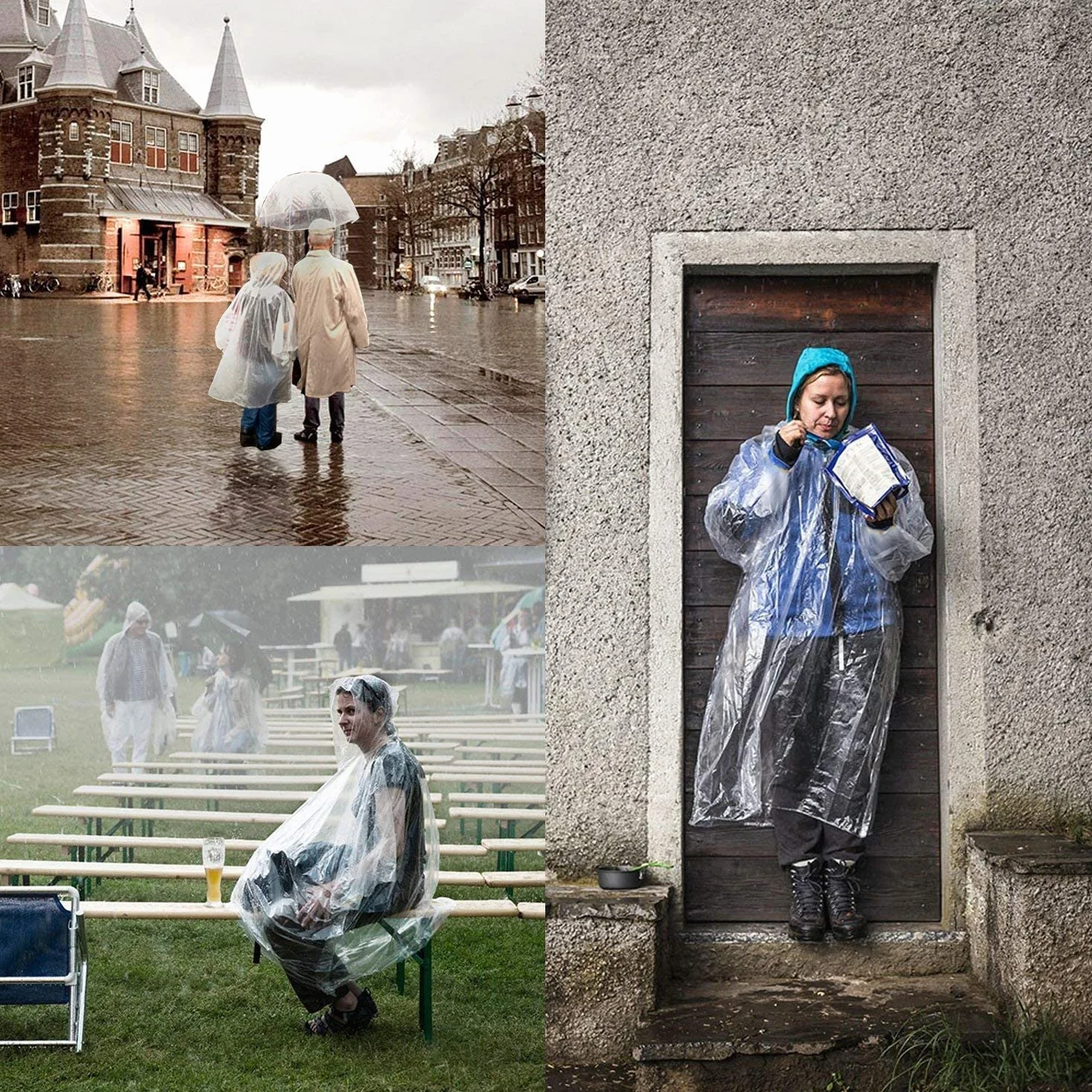 Ponczo przeciwdeszczowe, jednorazowe ponczo przeciwdeszczowe, przenośne ponczo przeciwdeszczowe z kapturami i rękawami, jednorazowe ponczo przeciwdeszczowe dla dorosłych