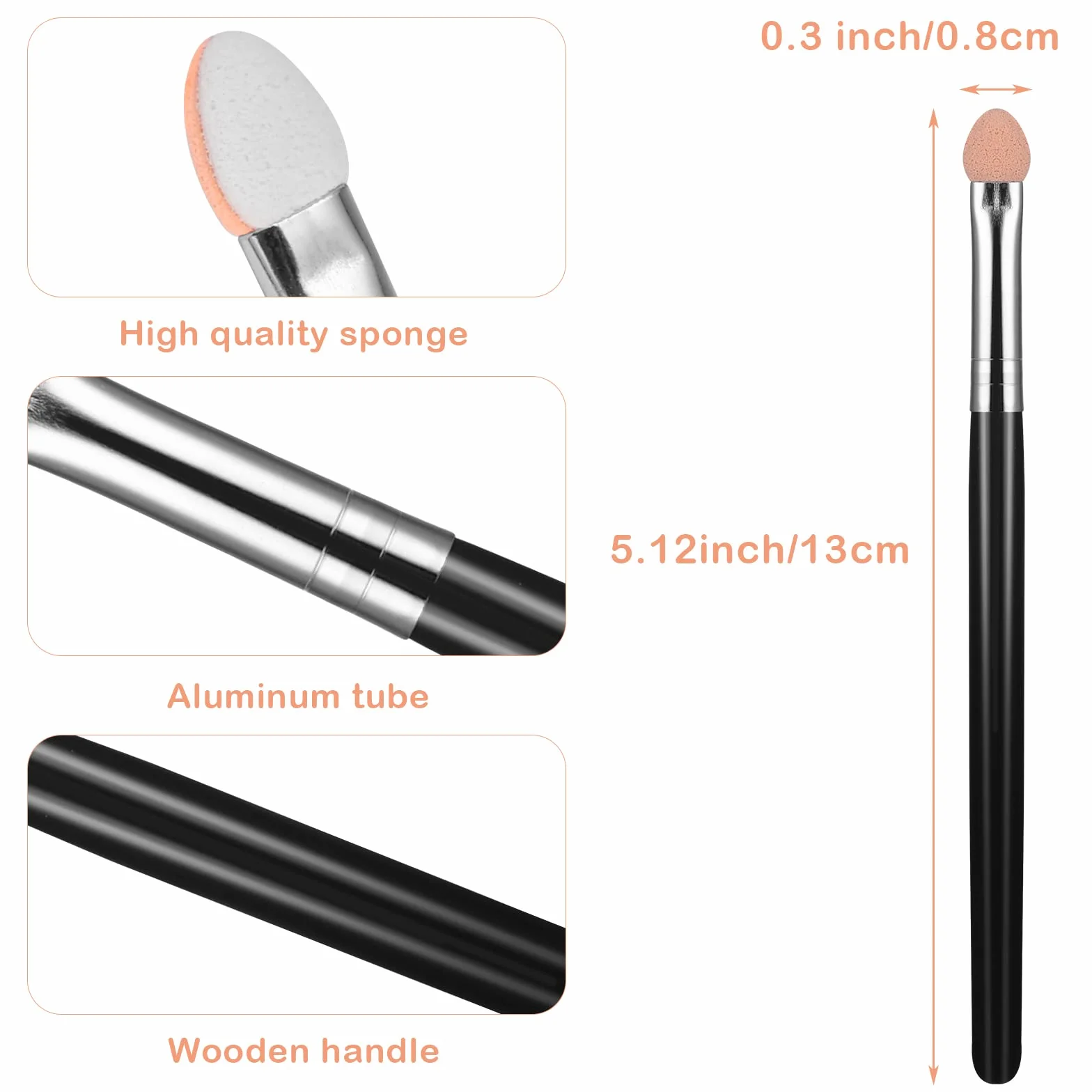 WLLHYF 10pcs Zestaw pędzli do makijażu aplikatorów cieni do powiek, zestaw pędzli do cieni do powiek, wielokrotnego użytku, zmywalny, profesjonalny aplikator cieni do powiek, zestaw pędzli(czarny)