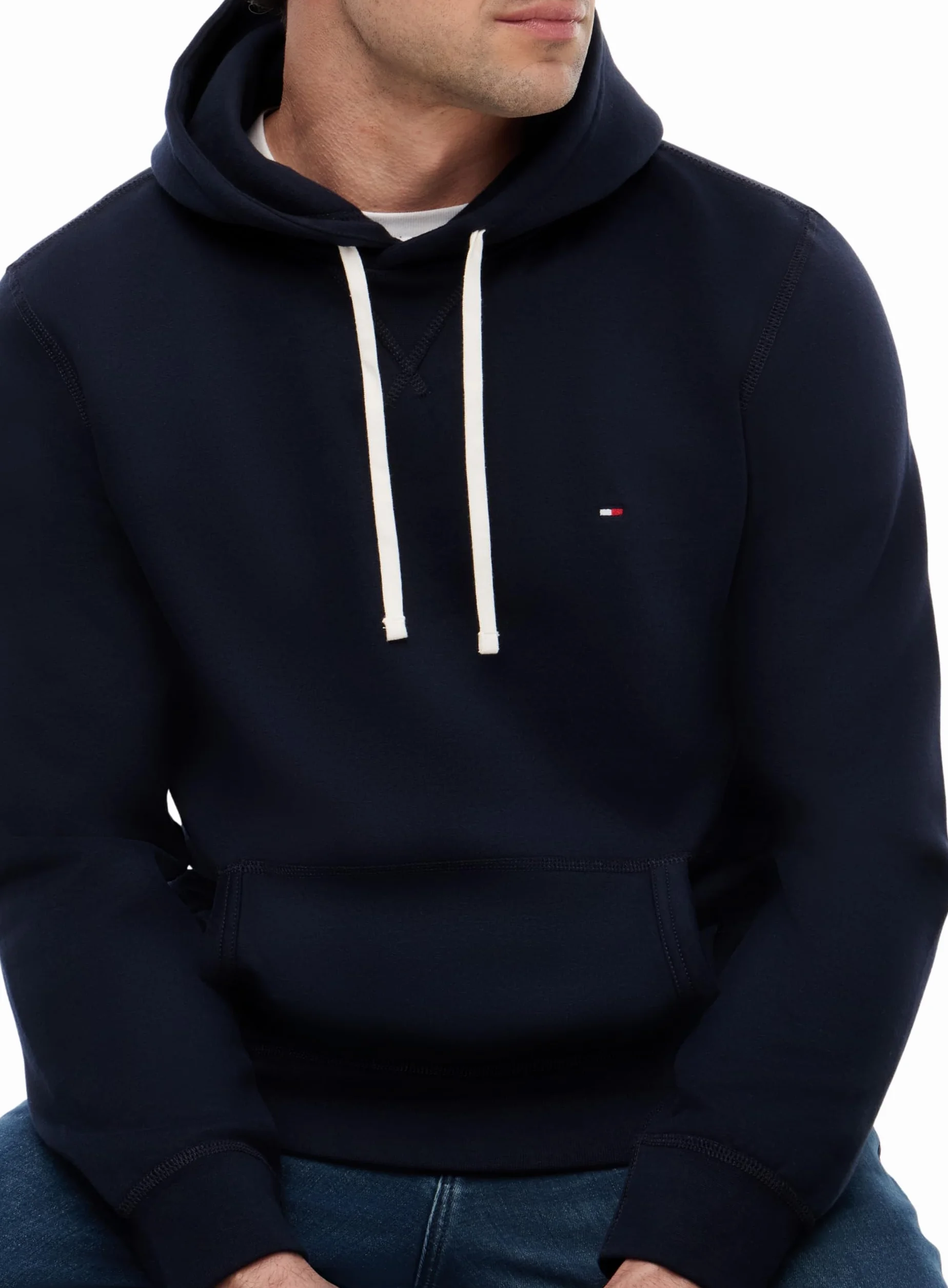 Tommy Hilfiger Męska bluza z kapturem ESSENTIAL MW0MW37230, niebieska, L, Niebieski (pustynne niebo), L