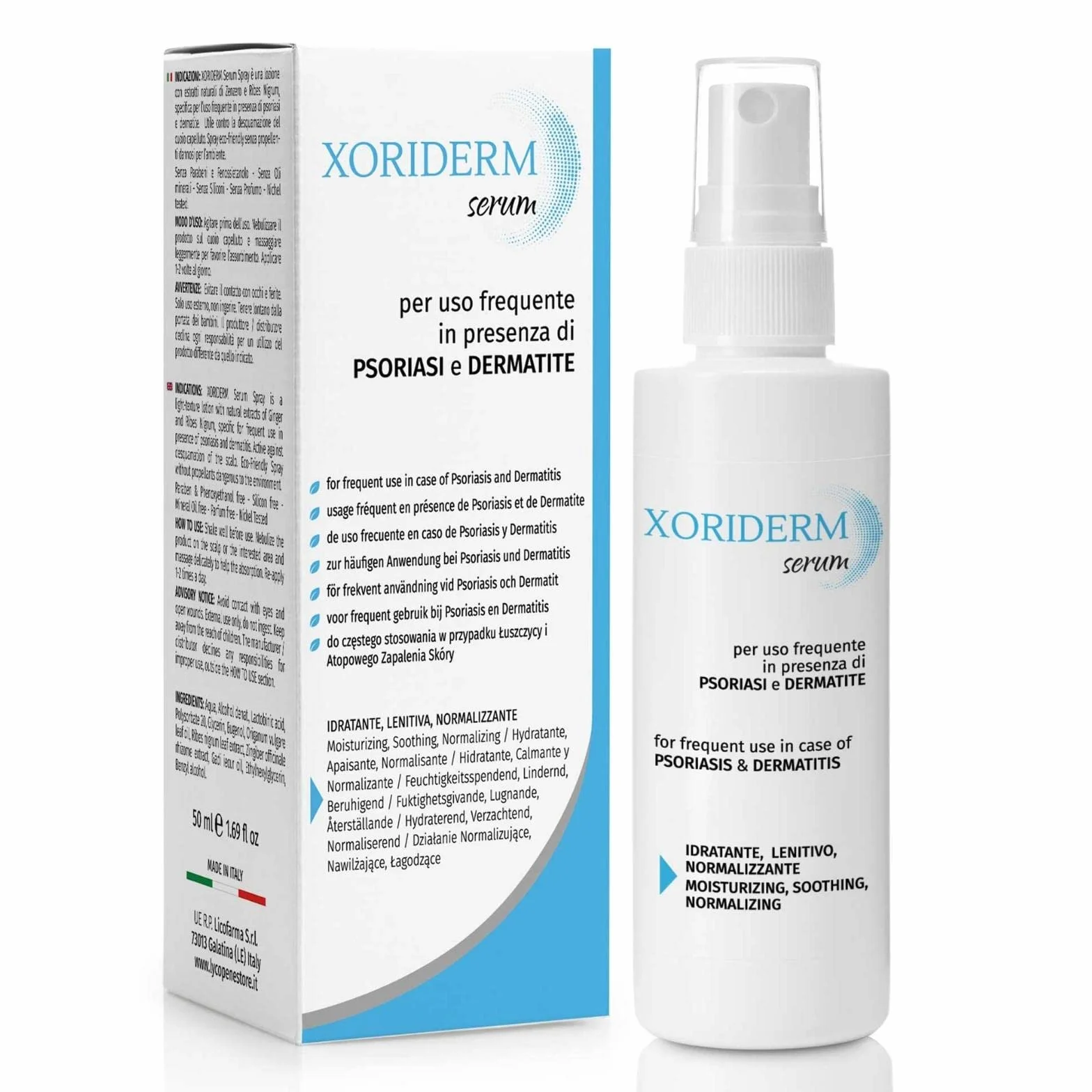 Xoriderm Serum Spray Lotion balsam w sprayu dla osób z łuszczycą i atopowym zapaleniem skóry głowy