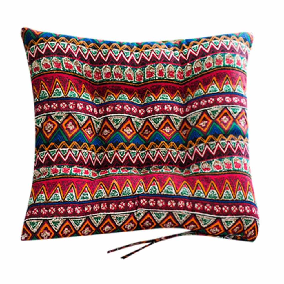 Poduszka na krzesło, poduszka na krzesło, 40 x 40 cm, styl boho, vintage, nakładka na siedzisko, do biura, na podłogę, balkon, do samochodu, ogrodu, tatami, poduszka na krzesło (D)