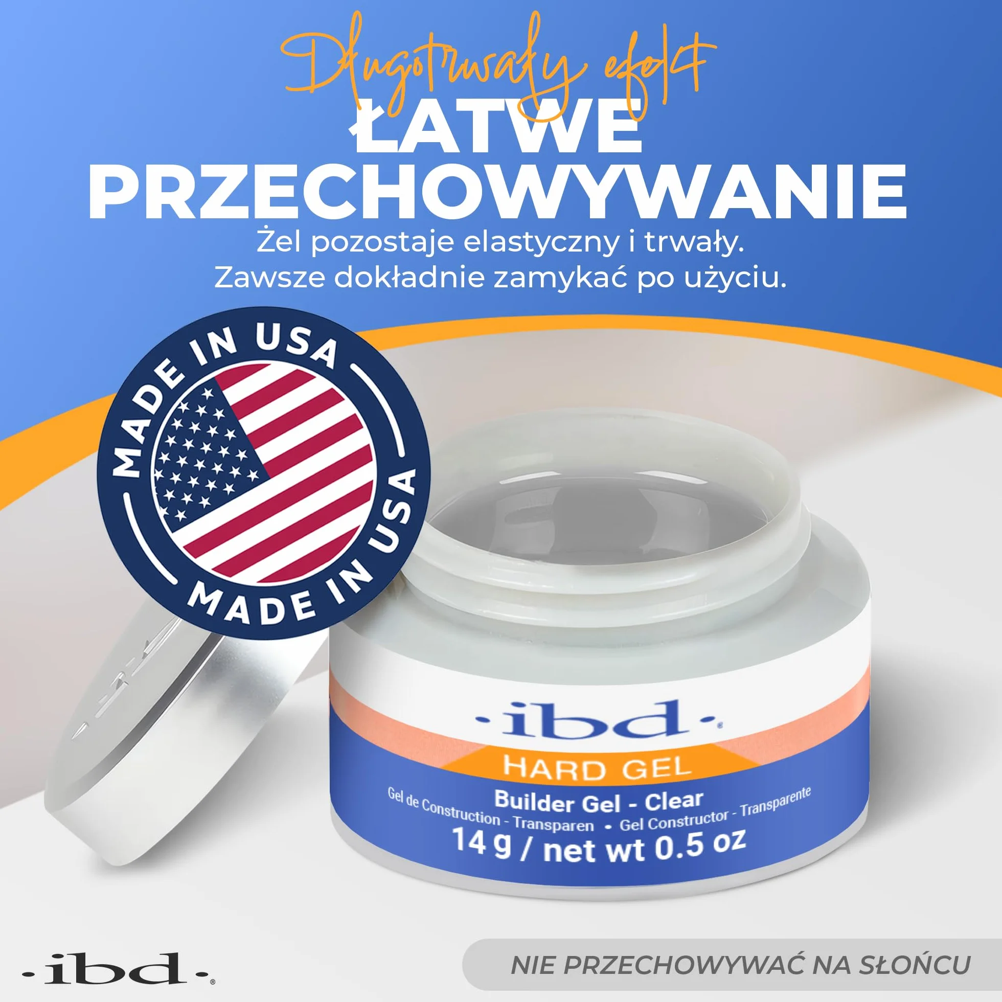 IBD Hard Gel Builder Gel Clear 14 g żel budujący do paznokci żelowych
