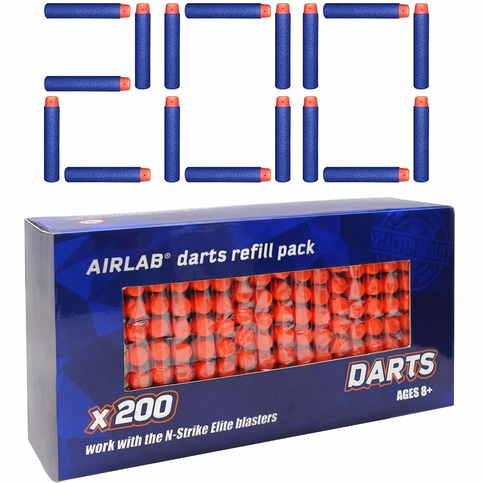 Airlab 200 sztuk pocisków do pistoletu Nerf N-strike elite 2.0 Series X Shot, akcesoria do amunicji do rzutek piankowych 7,2 cm, gry sportowe na świeżym powietrzu dla dzieci