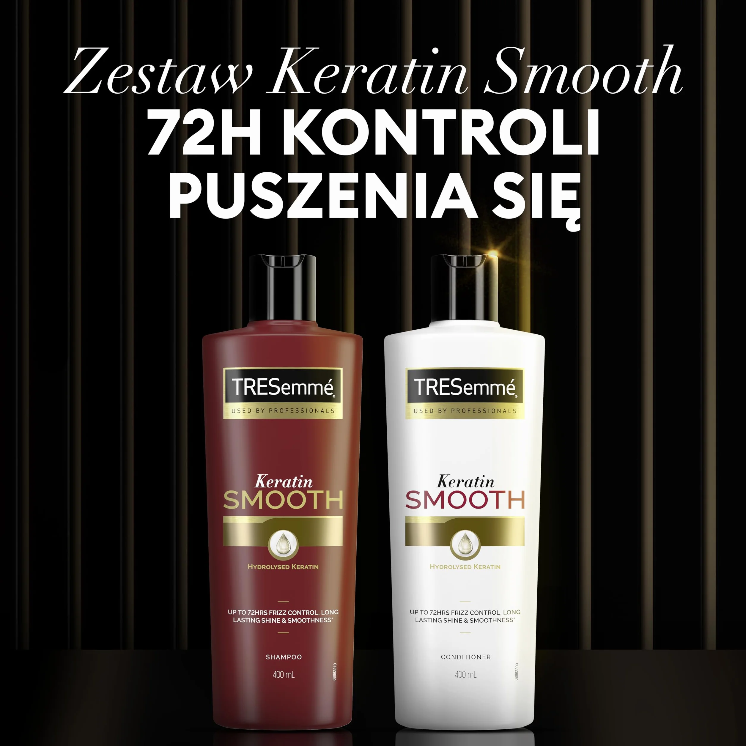 TRESemmé Szampon i Odżywka Keratin Smooth pielęgnacja włosów w zestawie z hydrolizowaną keratyną 400 ml + 400 ml 2