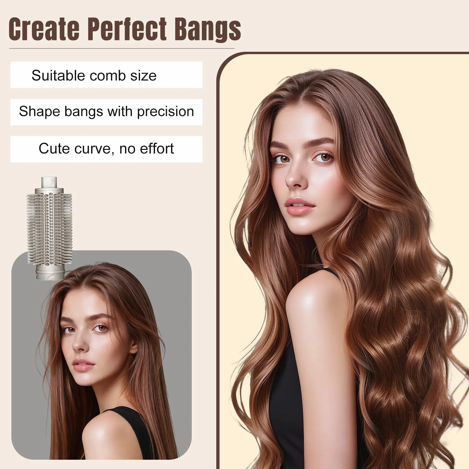 Okrągłe nasadki szczotkowe Volumizing do Shark Flex Style HD400 Series (HD430/HD432/HD435/HD440), ulepszona szczotka do szczotek do miękkich i płaskich włosów