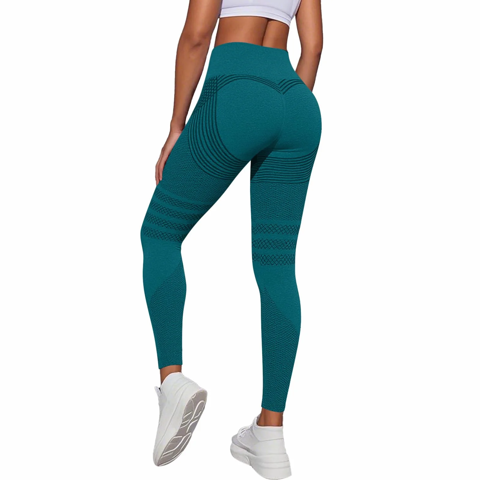 Coreex damskie legginsy kompresyjne 3D, do jogi, fitnessu, fitnessu, legginsy antycellulitowe, kompresyjne, wysoka talia, spodnie push-up, spodnie do jogi, fitnessu, długie spodnie sportowe
