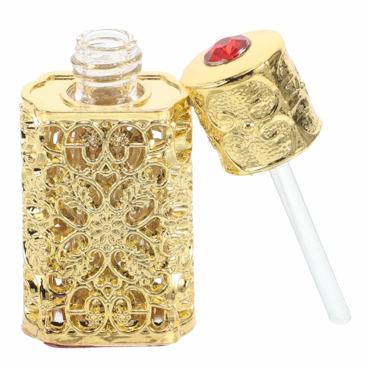 minkissy Butelka na perfumy z olejkiem eterycznym, w stylu vintage, do esencji, flakon retro do samodzielnego wykonania, kompaktowa do podróży, uchwyt na olejki eteryczne, butelka do przechowywania