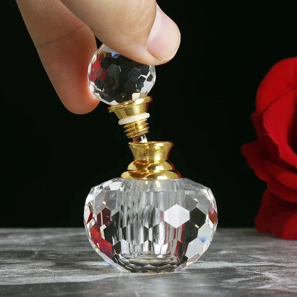 Szklana butelka perfum vintage z zakraplaczem na olejek eteryczny