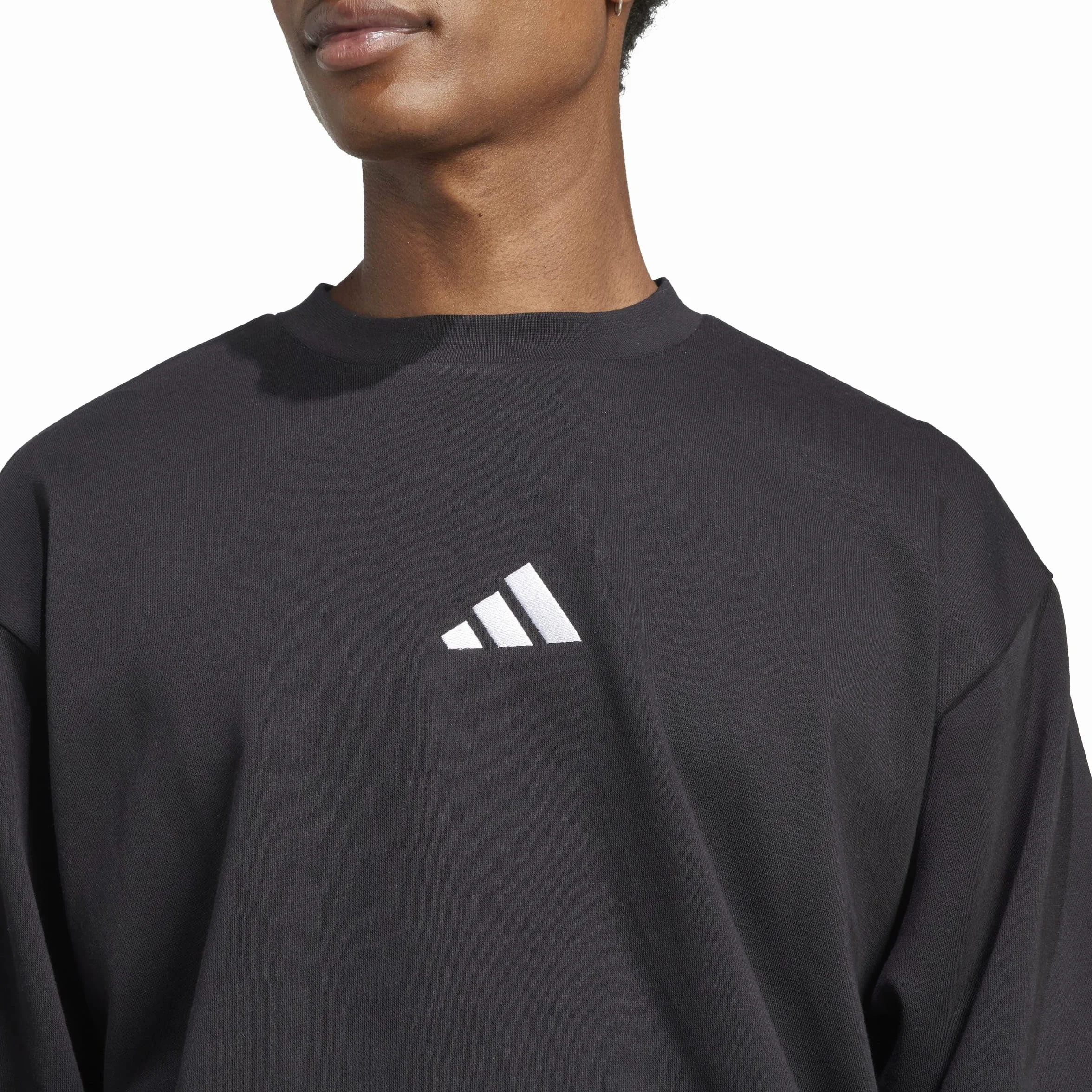 adidas Mężczyźni ESSENTIALS FEELCOZY FLEECE SWEATSHIRT, black/white, L