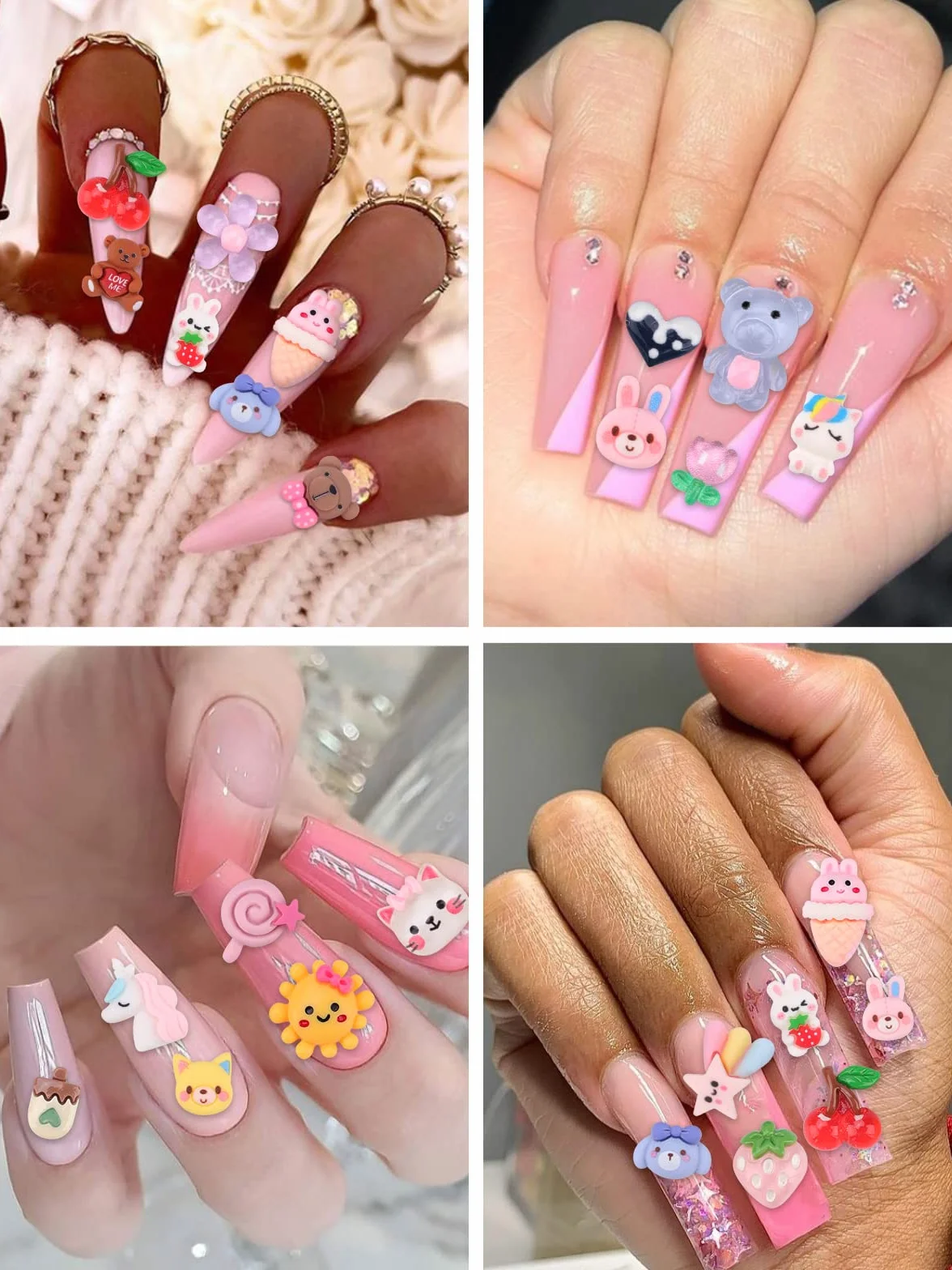 EBANKU Kawaii, płaskie plecach, urocze cukierki, zwierzęta, 100 szt., do samodzielnego wykonania biżuterii, 100 szt