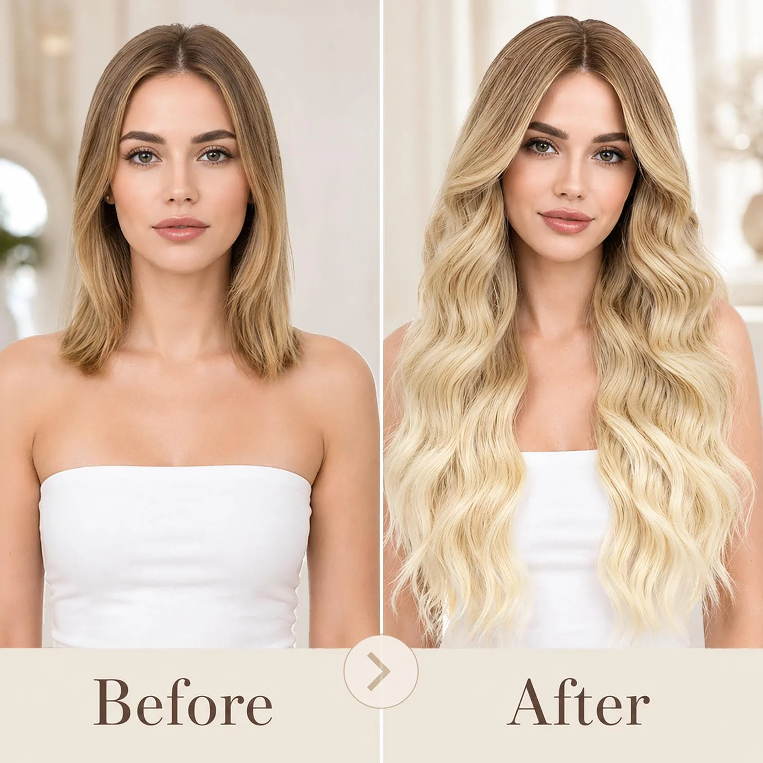 Peruka ombre brązowa do blond długa falowana 27 cali odporna na wysokie temperatury