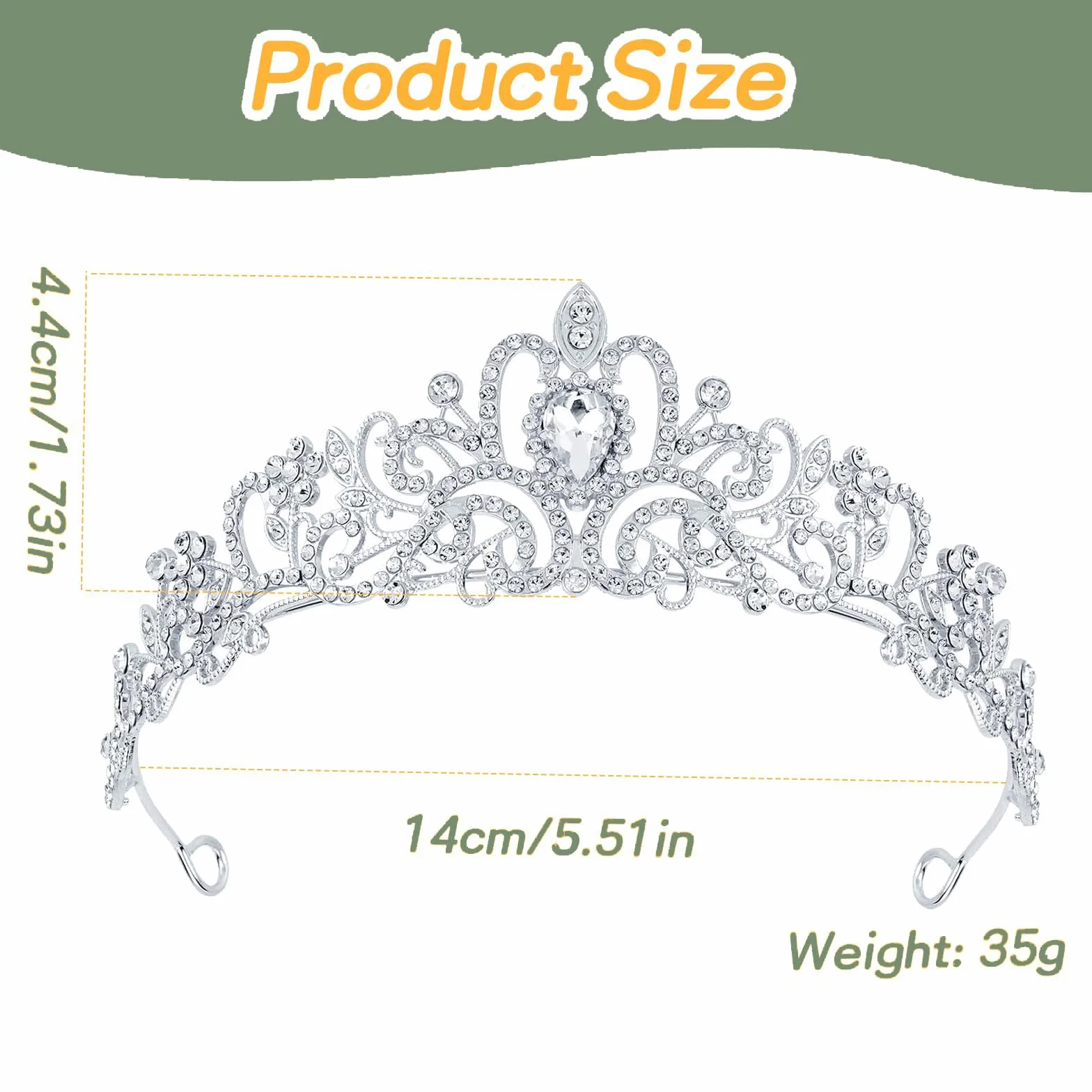 Tiara koronna, tiara na przyjęcie księżniczki, dodatek, tiara, korona księżniczki, kryształowe diademy, korony stras, opaska na głowę, dla kobiet, dziewcząt, na okazje, w tym wesela, imprezy