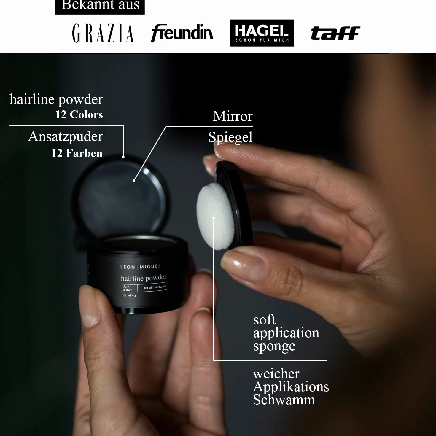 LEON MIGUEL Hairline Powder Puder do nasady wodoodporny jasnobrązowy