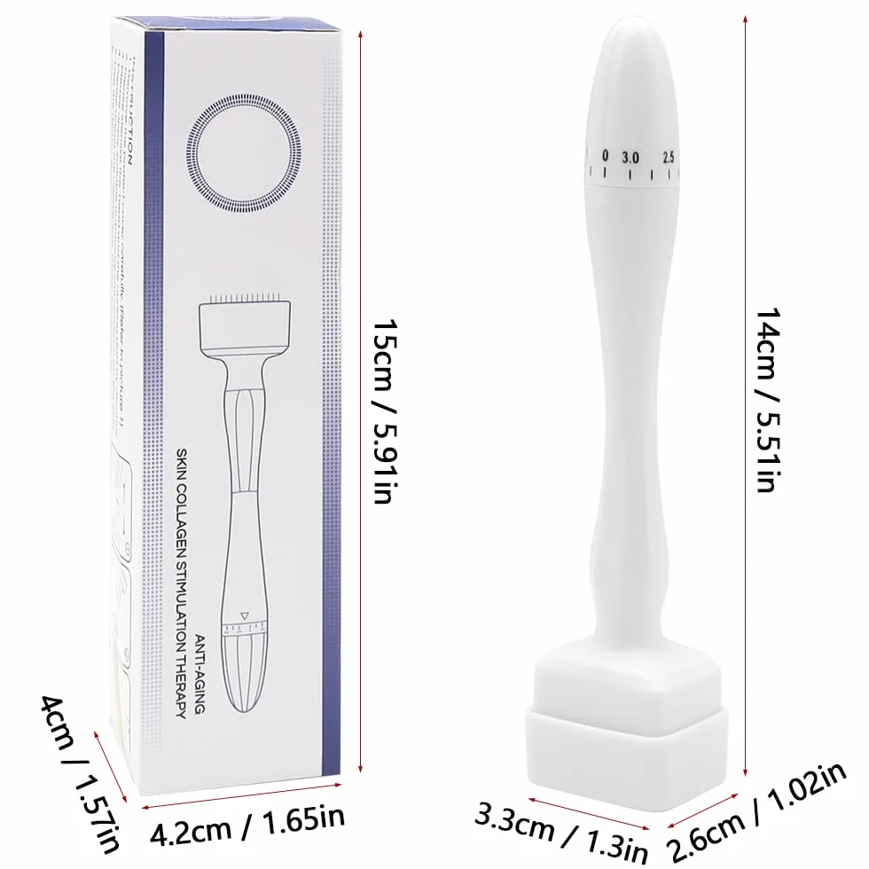 Aoyswuz Derma Stamp Microneedle Regulowany wałek do skóry 140 tytanowych igły