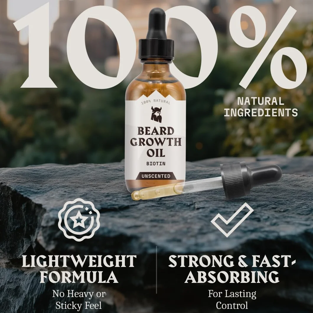 Striking Viking Olejek do brody 60 ml nieperfumowany z Biotyną i olejem arganowym