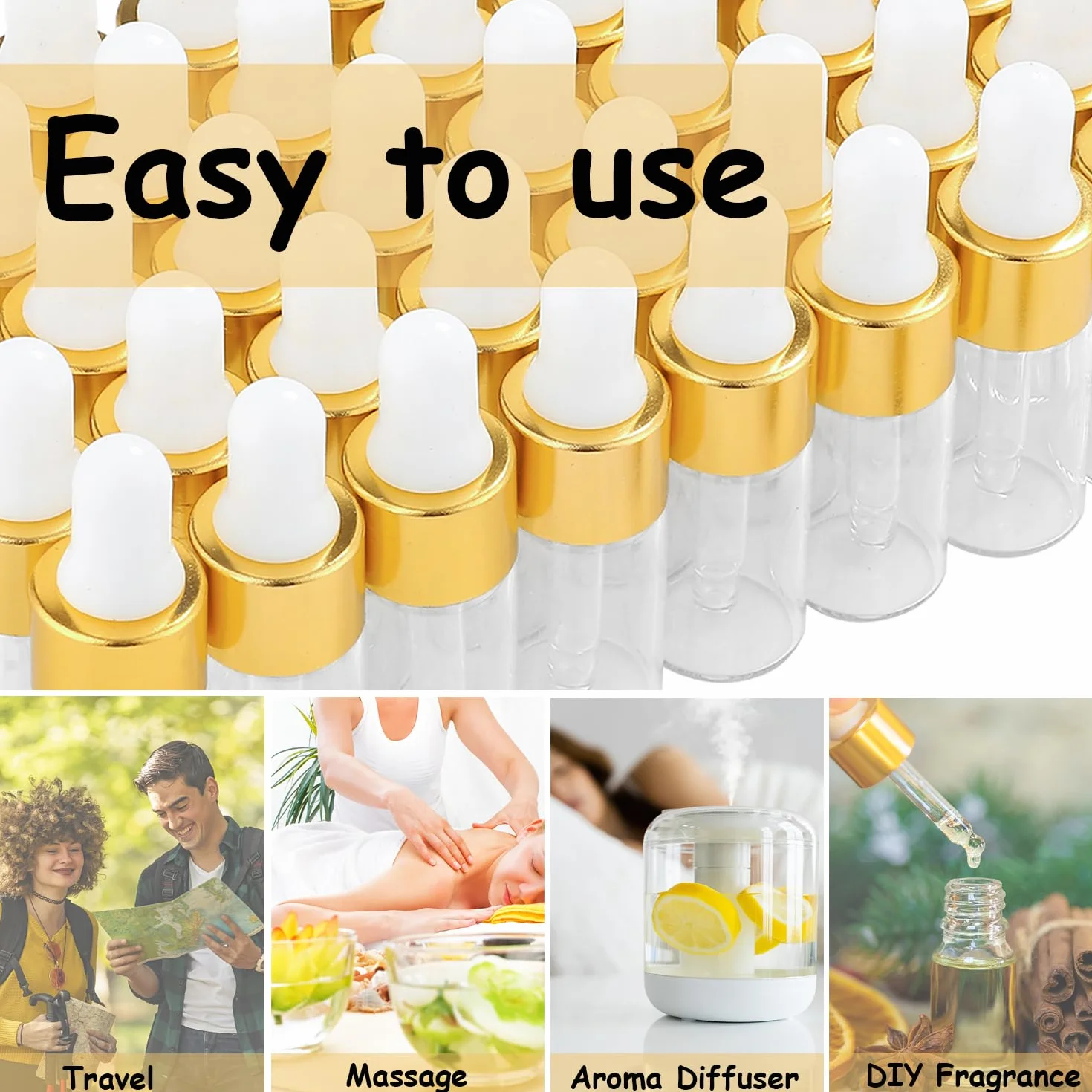 Butelka z pipetą Parfumlism 3 ml 50 sztuk pipety szklane do olejków eterycznych