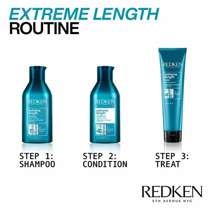 Redken Zestaw do pielęgnacji długich i mocnych włosów, zapobiegający łamaniu włosów, z biotyną, ekstremalna długość, 300 ml i odżywka 300 ml