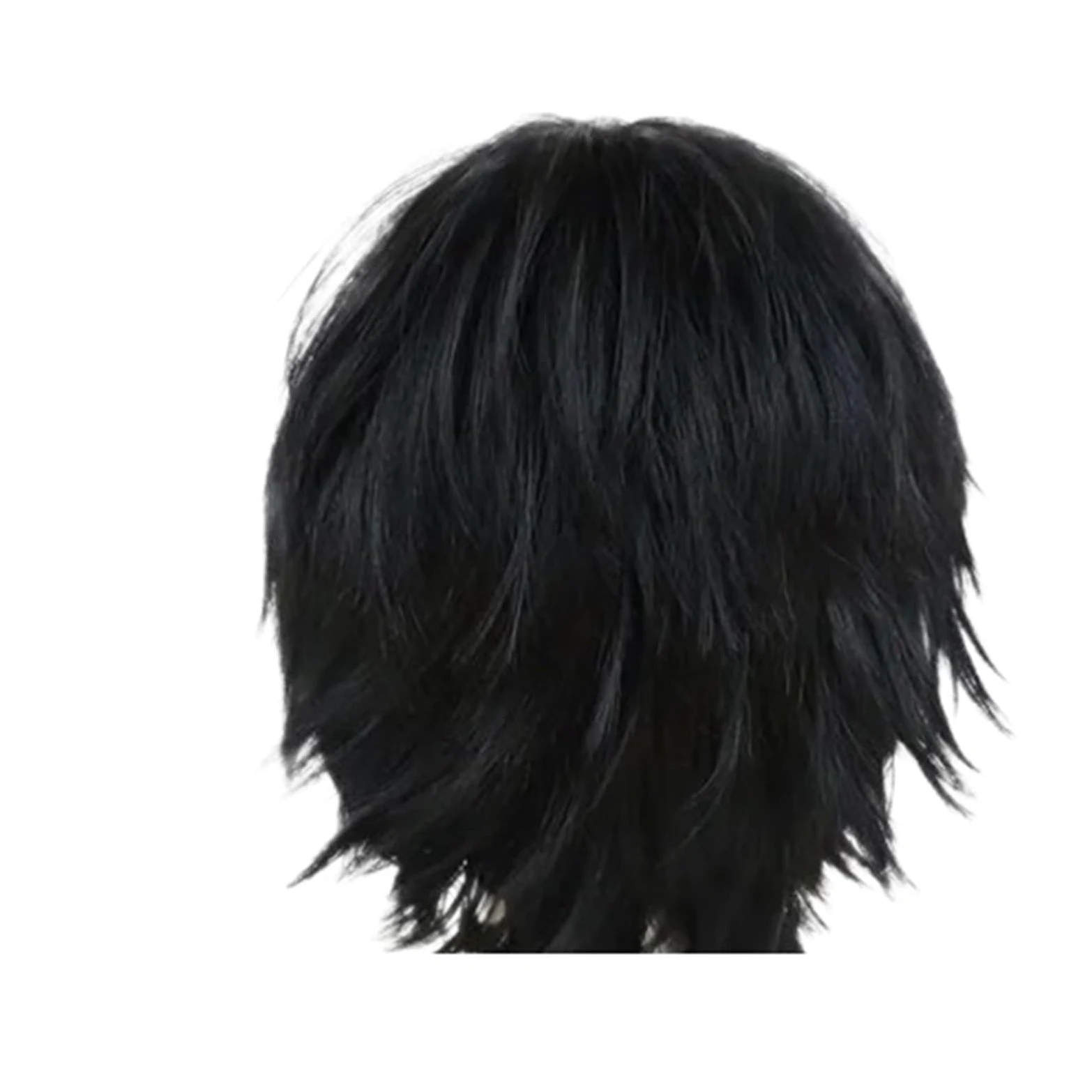 1 szt. Krótkie różowe peruki Cosplay dla kobiet peruka syntetyczna z grzywką(Black)