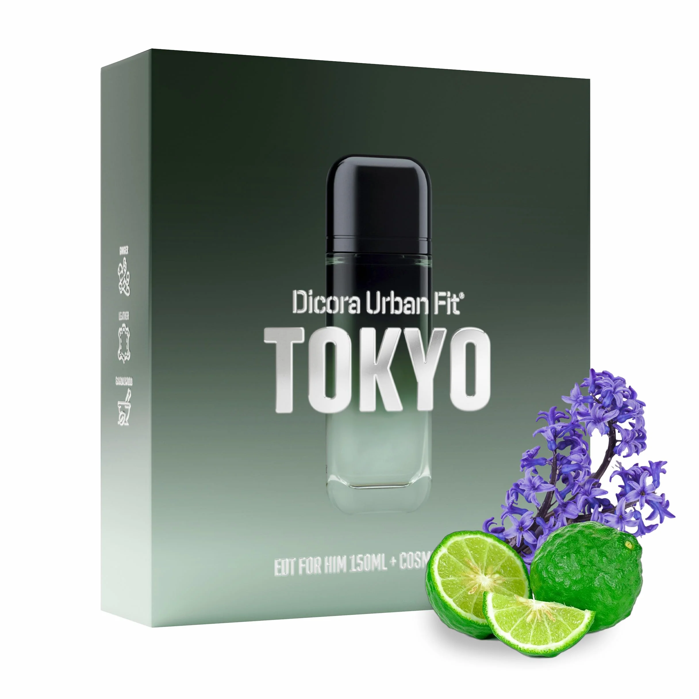 DICORA URBAN FIT SET TOKYO FOR HIM + POTRZEBUJESER | Perfumy męskie EDT 150ml | Męski zapach Imbir, Bergamotka, Lawenda, Skóra, Bursztyn, Drzewo sandałowe | Zestaw upominkowy