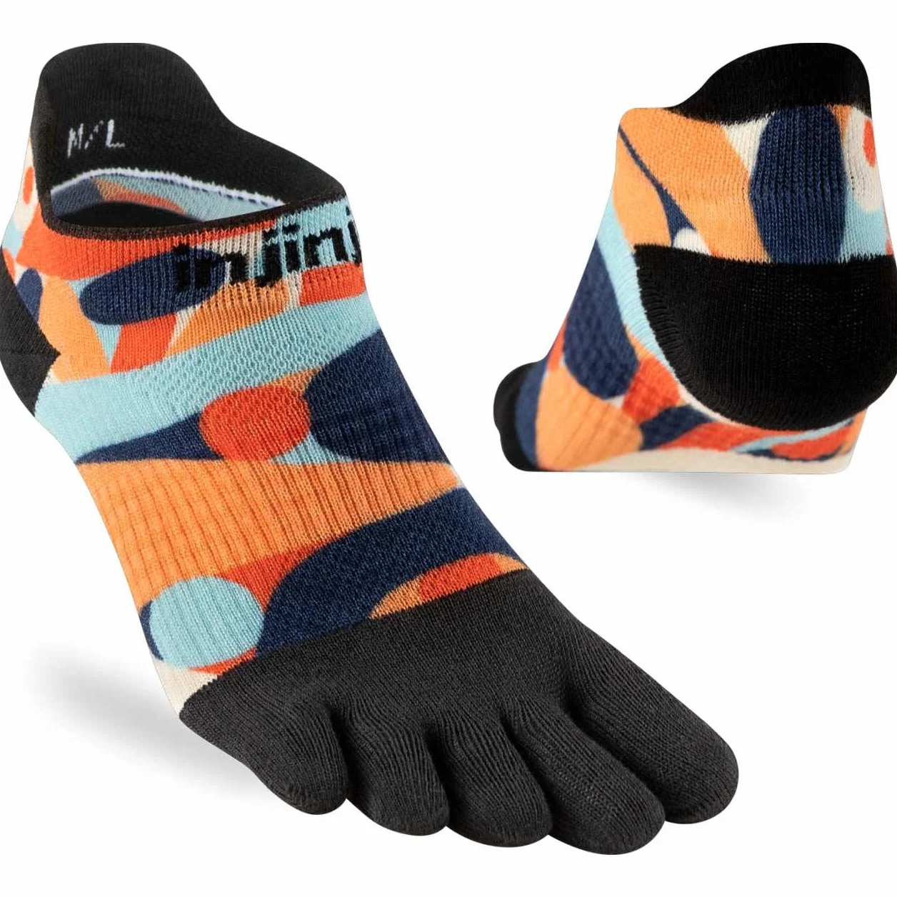 Injinji Kobiety RUN LIGHTGHT NO-SHOW ARTIST DESIGNED ASTER M/L, wielokolorowa, Medium-Large